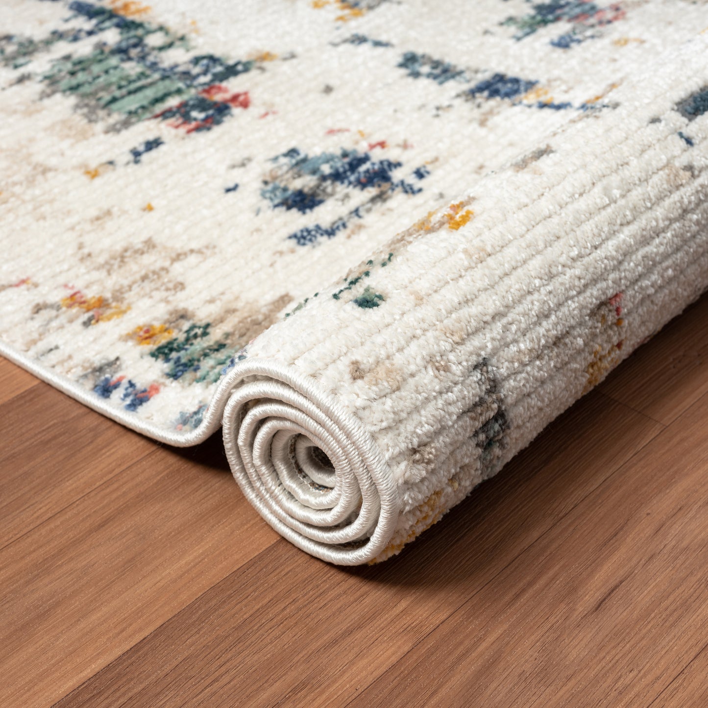 Bristol-82136 Contemporary Power-Loomed Blue/Orange Jute Indoor Area Rug - LR Home