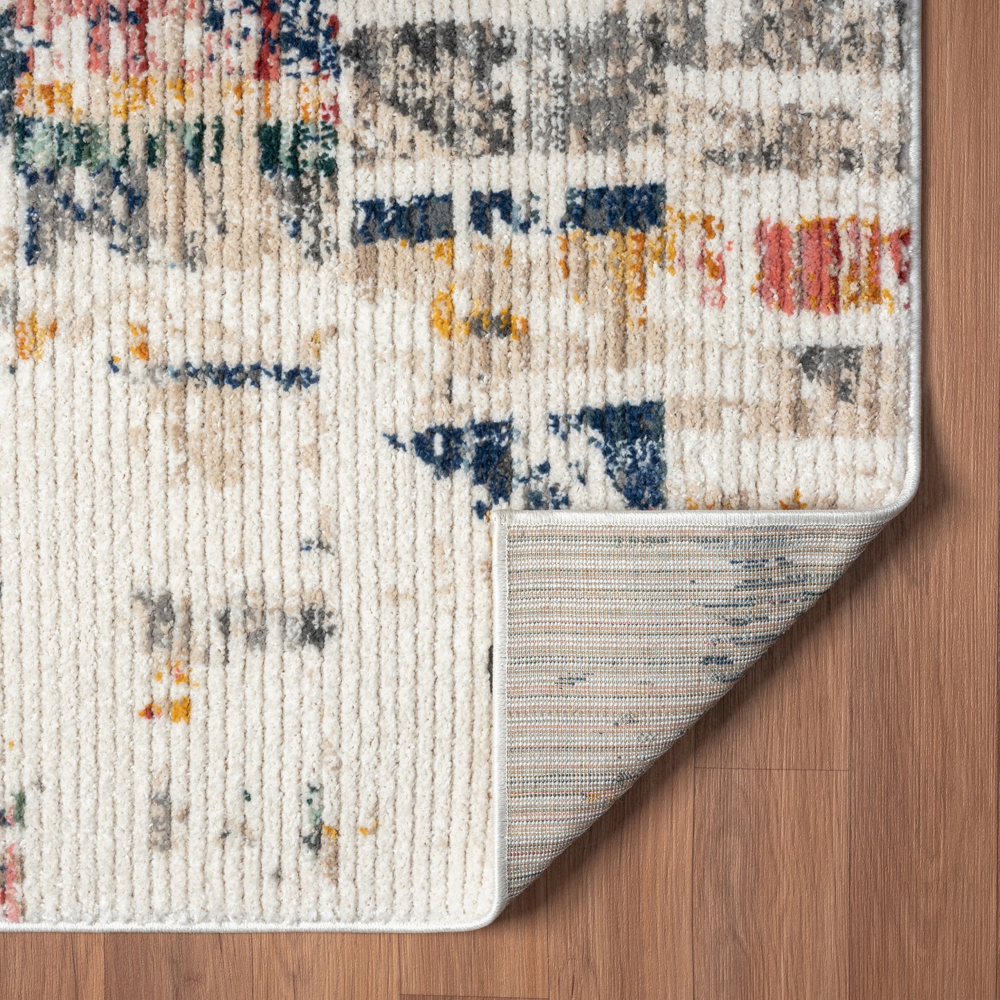 Bristol-82136 Contemporary Power-Loomed Blue/Orange Jute Indoor Area Rug - LR Home