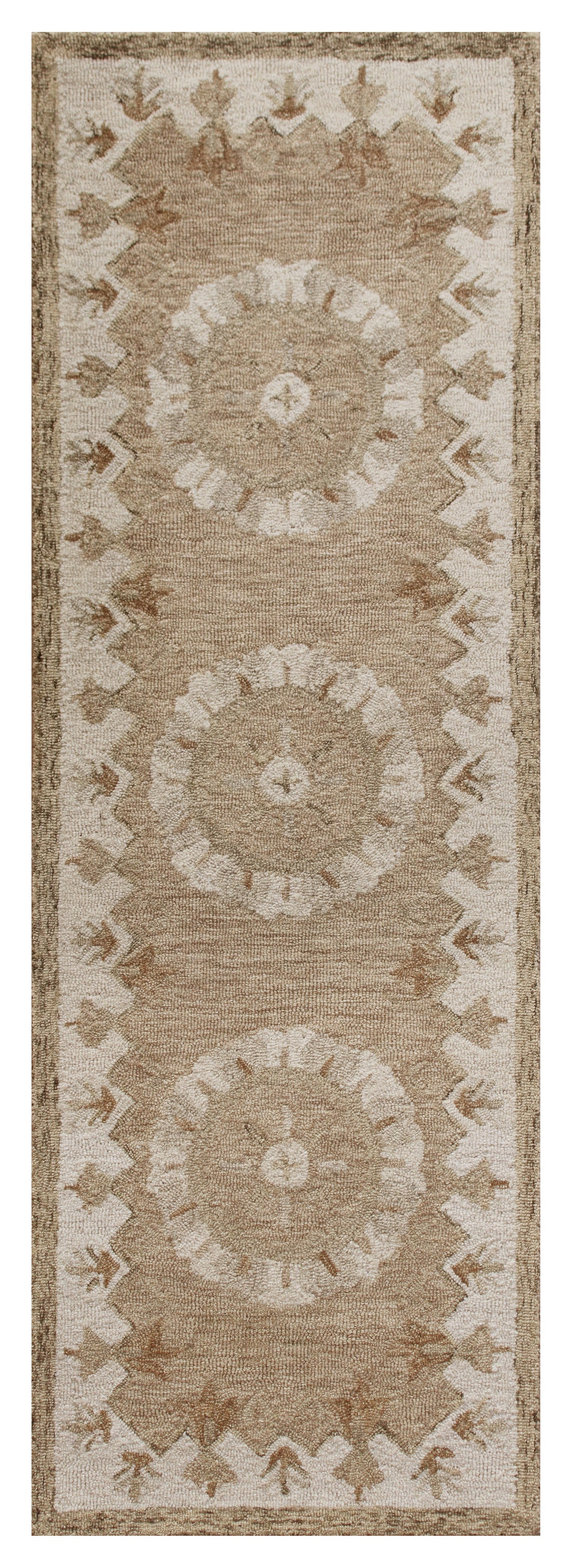 BROSE-21706 Transitional/Casual Hand-Woven Beige Natural Wool Indoor Area Rugs - LR Home