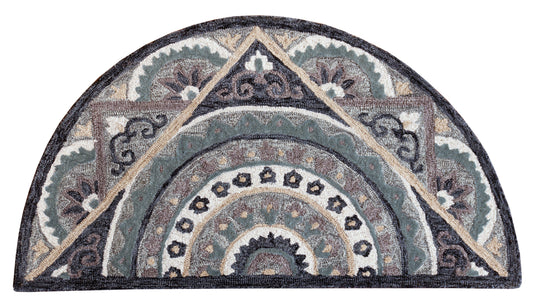 Bella Multi Traditional Medallion Natural Wool Indoor Hearth Hand-tufted Area Rug - Silo view