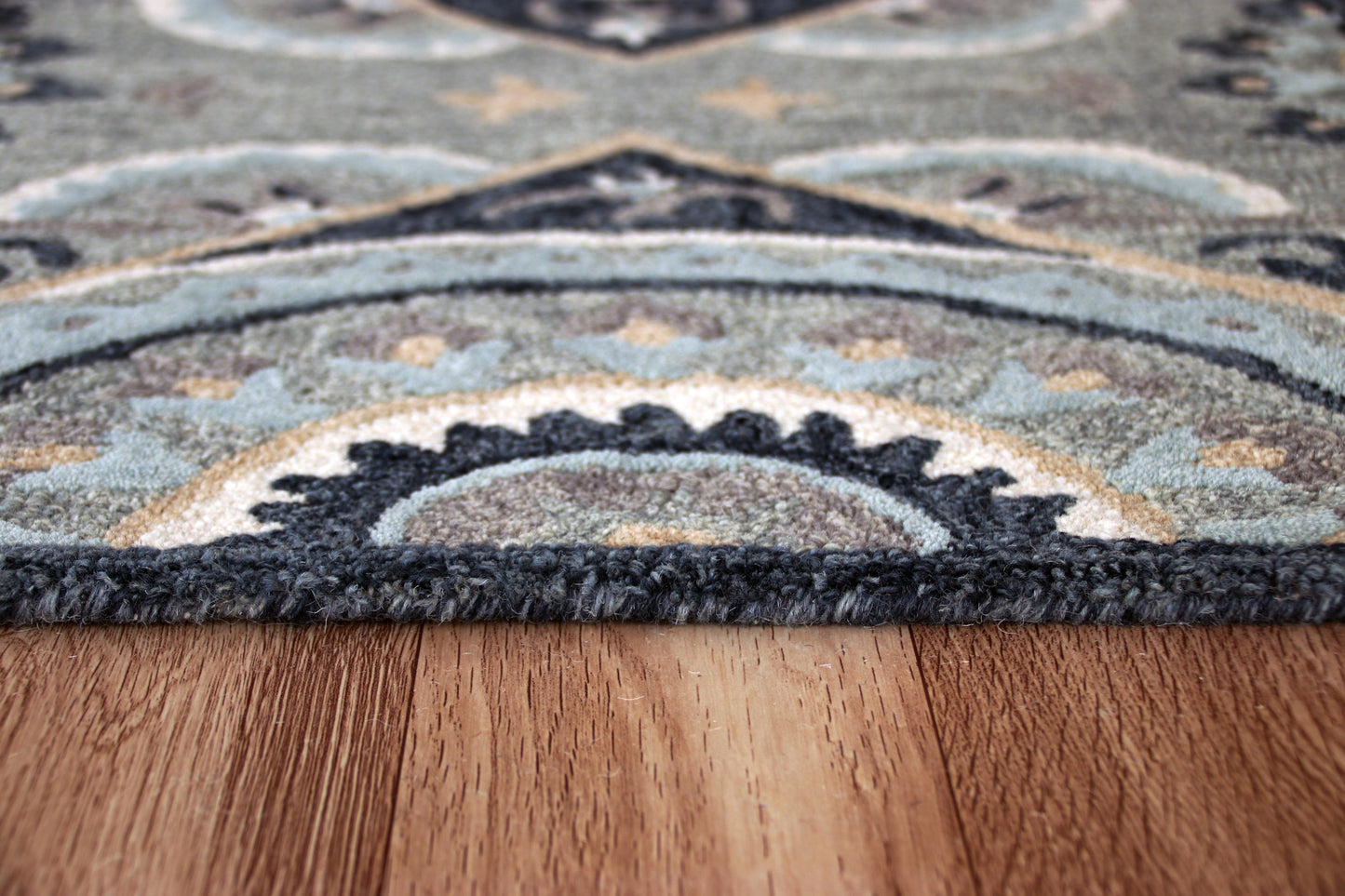 Bella Rose-21708 Contemporary Hand-Tufted Gray/Beige Cotton Indoor Area Rug - LR Home