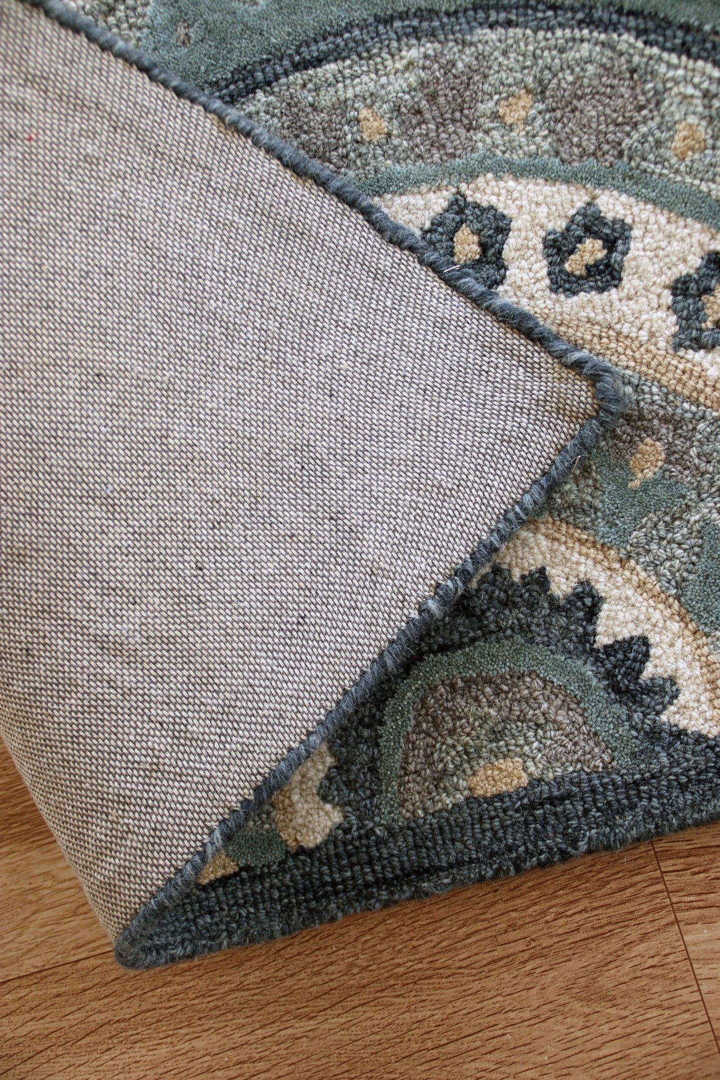 BROSE-21708 Transitional/Casual Hand-Woven Gray/Blue Natural Wool Indoor Area Rugs - LR Home