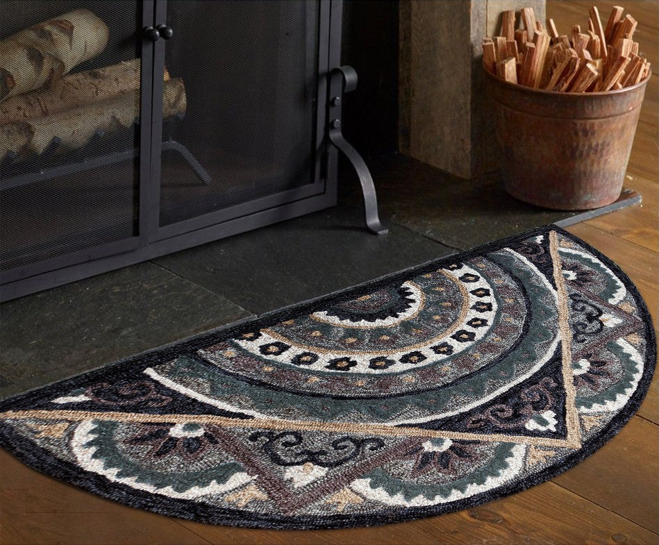 BROSE-21708 Transitional/Casual Hand-Woven Gray/Blue Natural Wool Indoor Area Rugs - LR Home