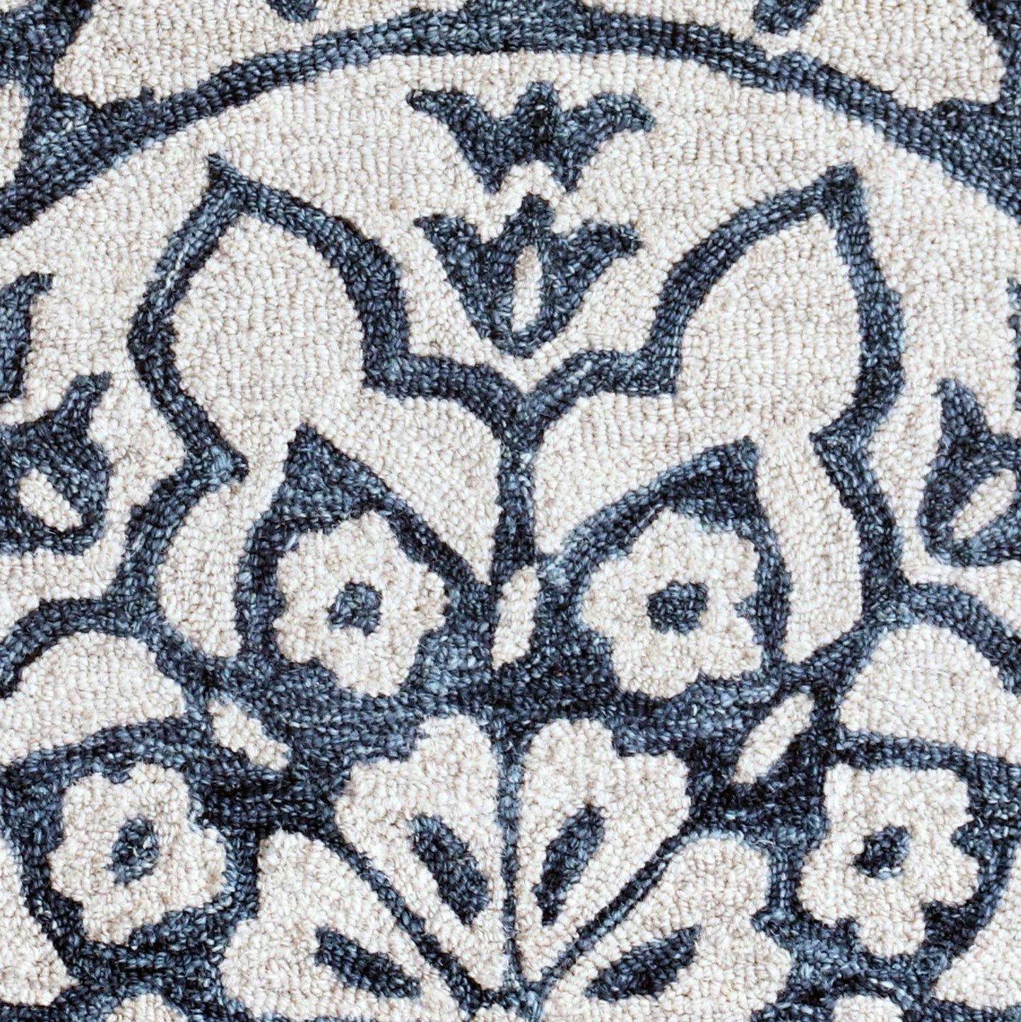 BROSE-21709 Transitional/Casual Hand-Woven Blue/Ivory Natural Wool Indoor Area Rugs - LR Home