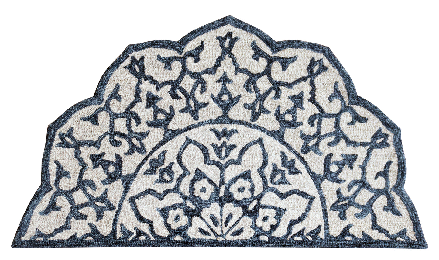 BROSE-21709 Transitional/Casual Hand-Woven Blue/Ivory Natural Wool Indoor Area Rugs - LR Home