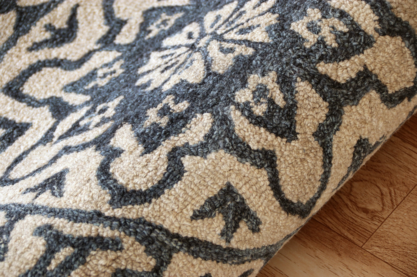 BROSE-21709 Transitional/Casual Hand-Woven Blue/Ivory Natural Wool Indoor Area Rugs - LR Home