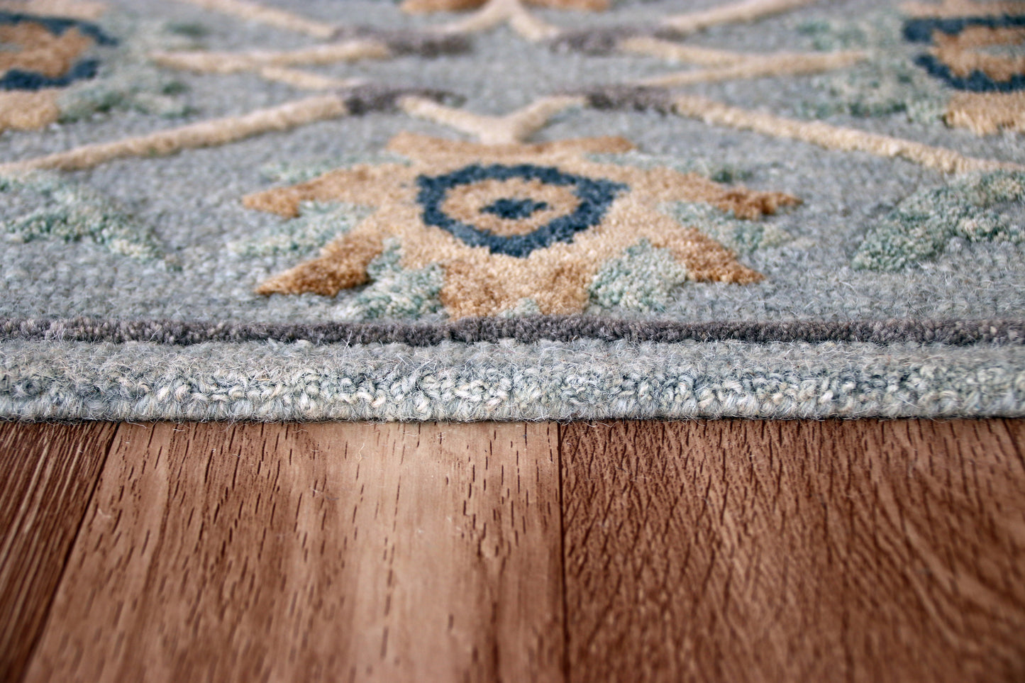 Bella Rose-21710 Farmhouse Hand-Tufted Gray/Beige Cotton Indoor Area Rug - LR Home
