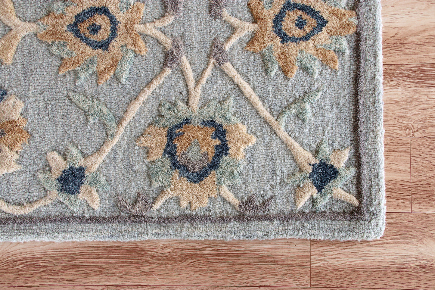 Bella Rose-21710 Farmhouse Hand-Tufted Gray/Beige Cotton Indoor Area Rug - LR Home