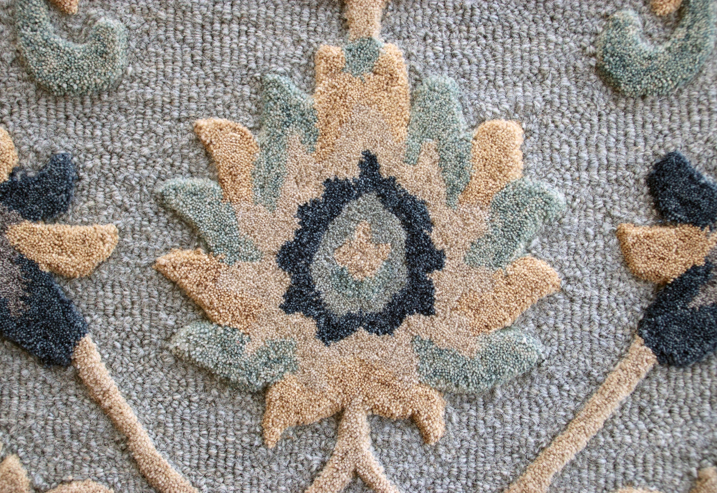 BROSE-21710 Transitional/Casual Hand-Woven Blue/Gray Natural Wool Indoor Area Rugs - LR Home