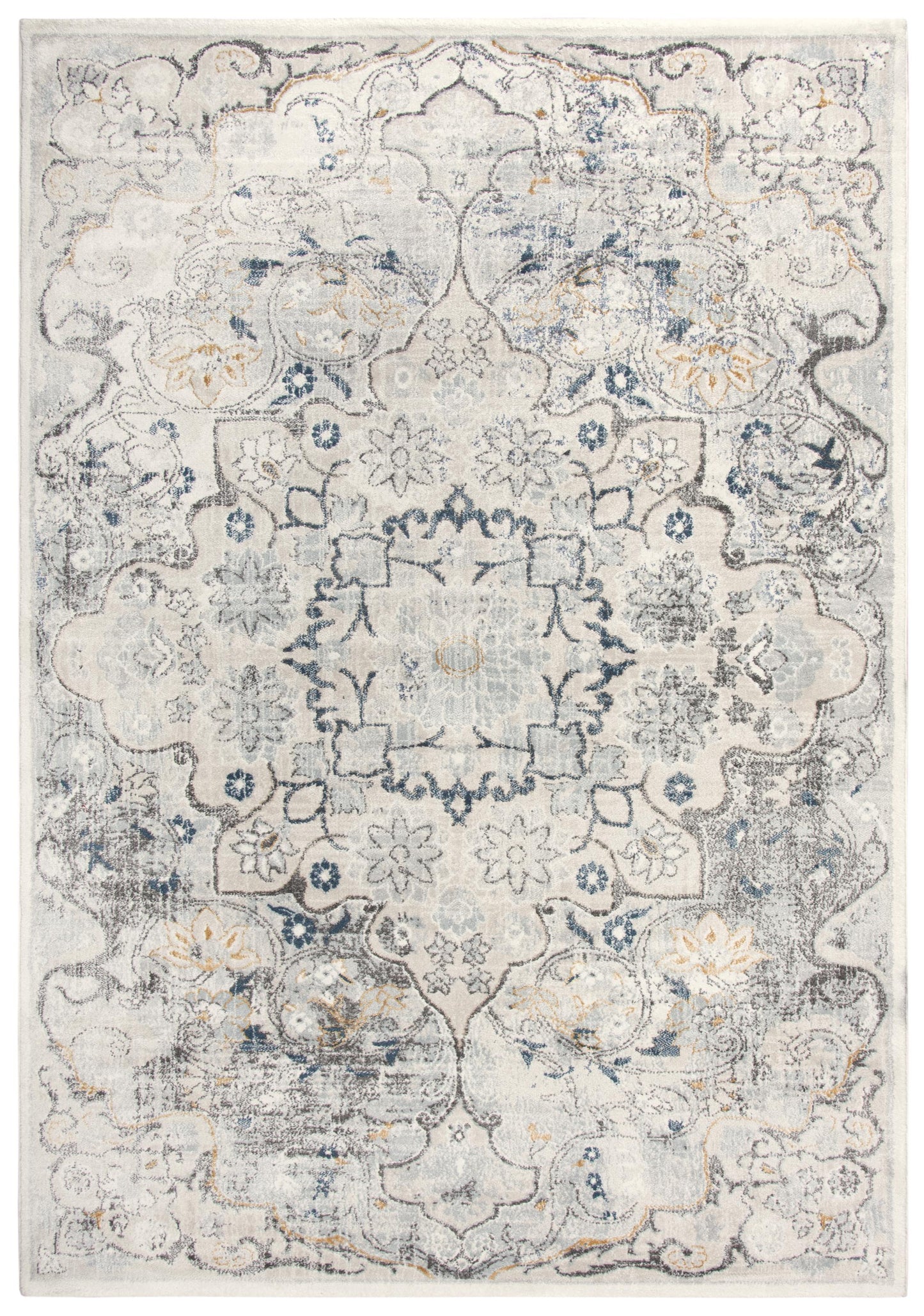 Bristol BRS101 Beige/Blue Machine-Made Rug - Rizzy