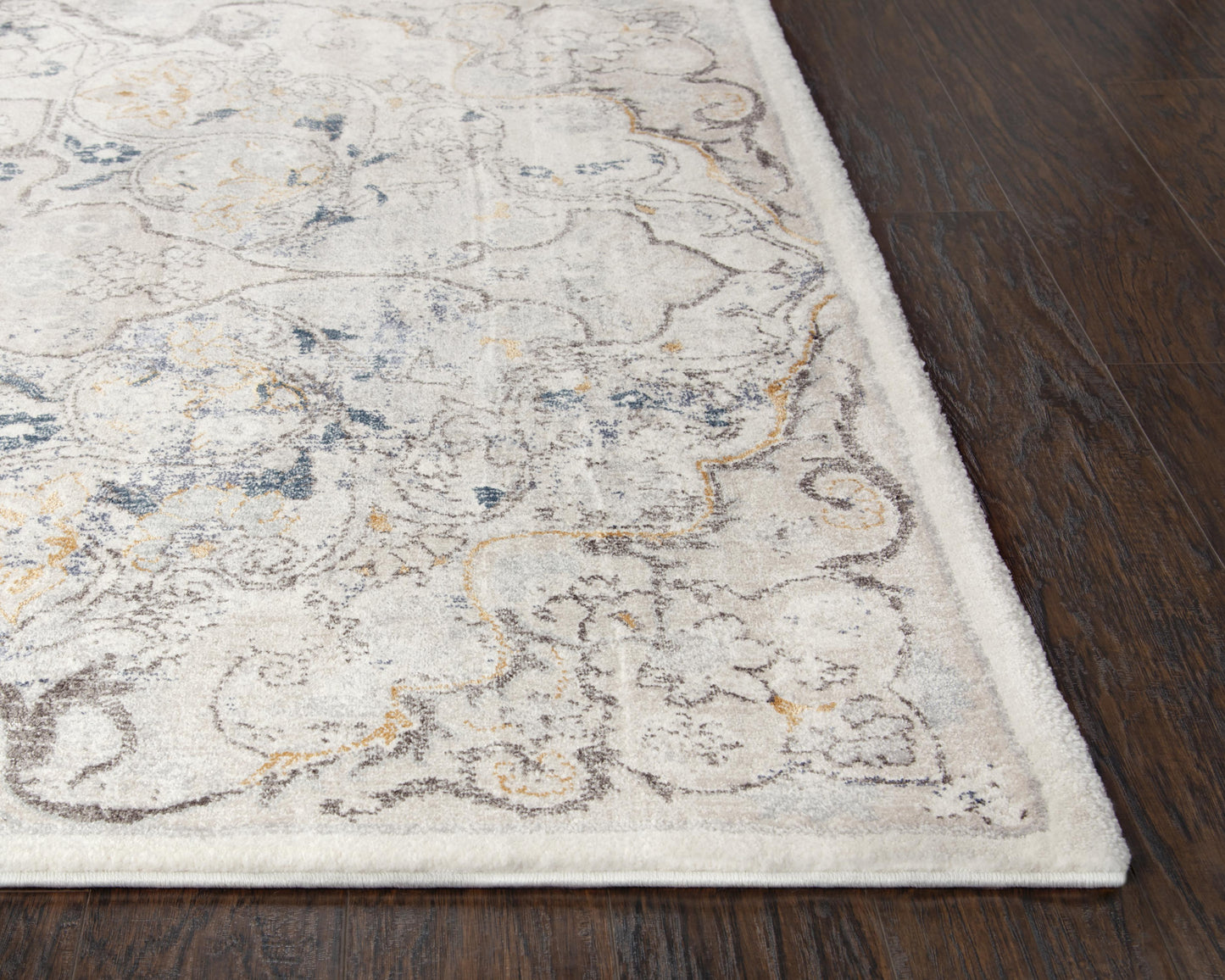 Bristol BRS101 Beige/Blue Machine-Made Rug - Rizzy
