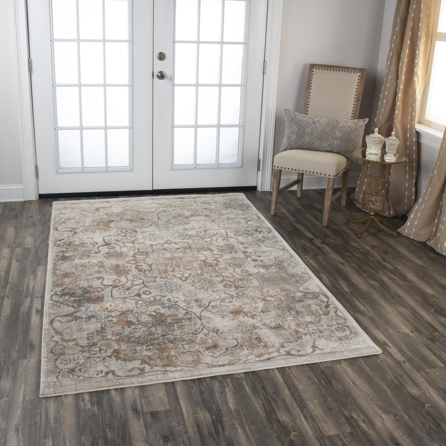 Bristol BRS102 Beige/Copper Machine-Made Rug - Rizzy