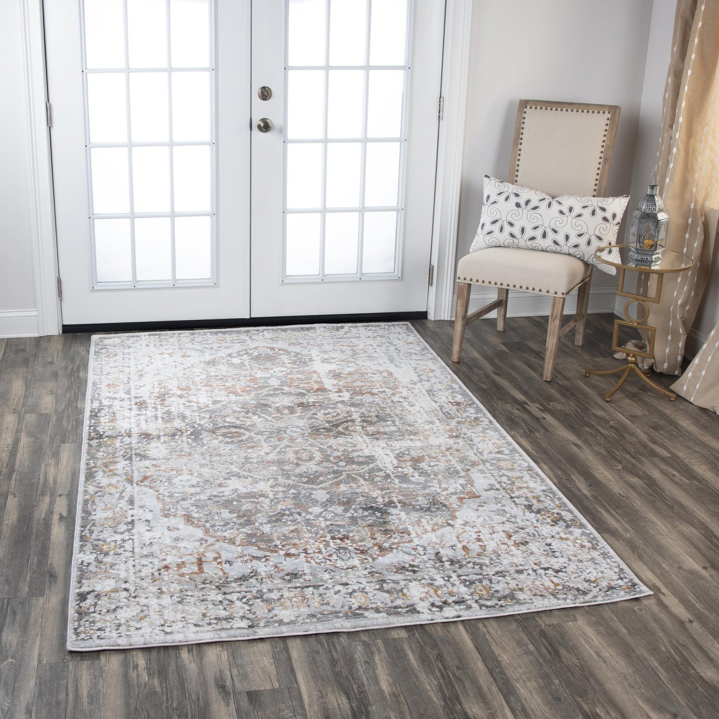 Bristol BRS103 Beige/Copper Machine-Made Rug - Rizzy