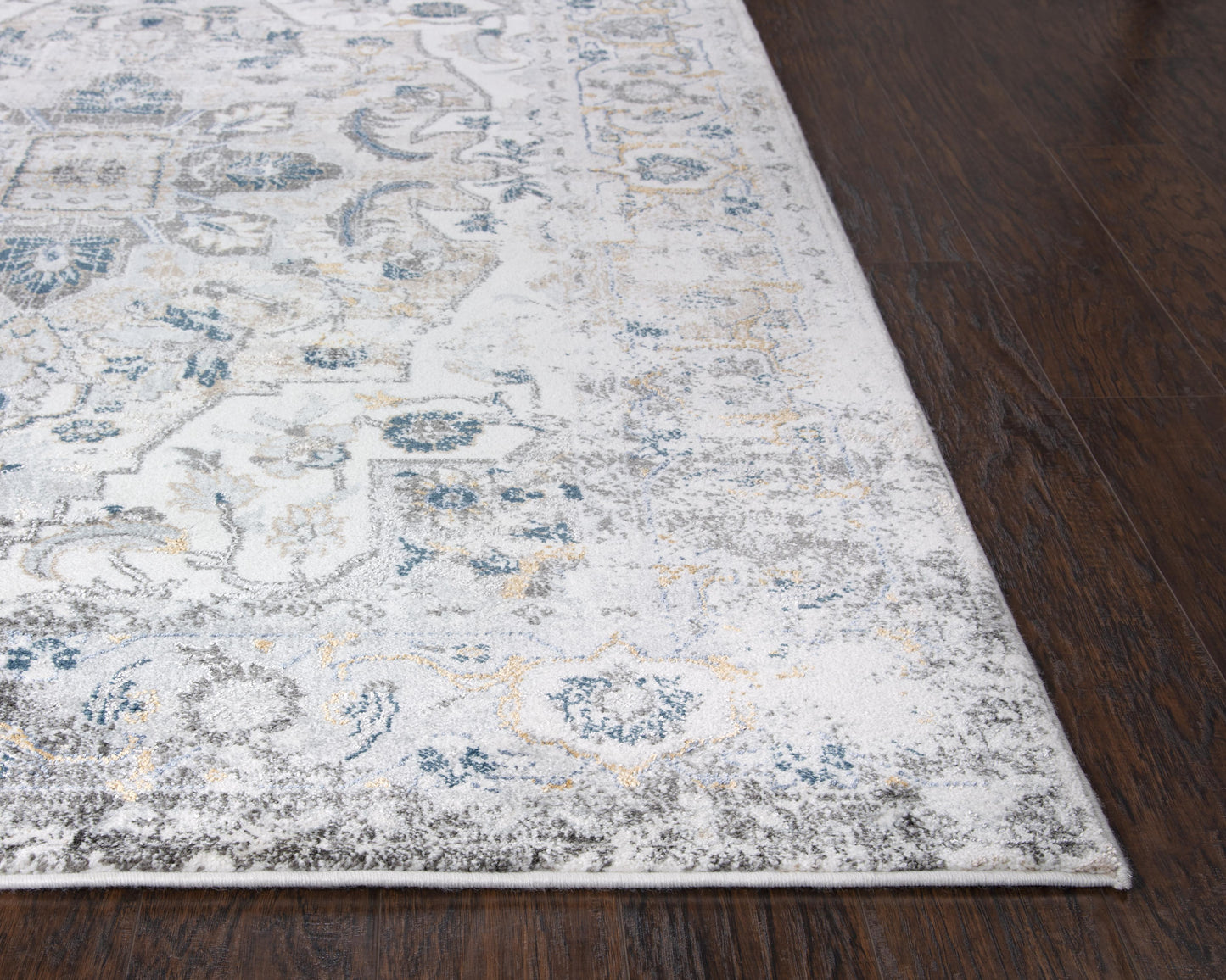 Bristol BRS104 Beige/Blue Machine-Made Rug - Rizzy