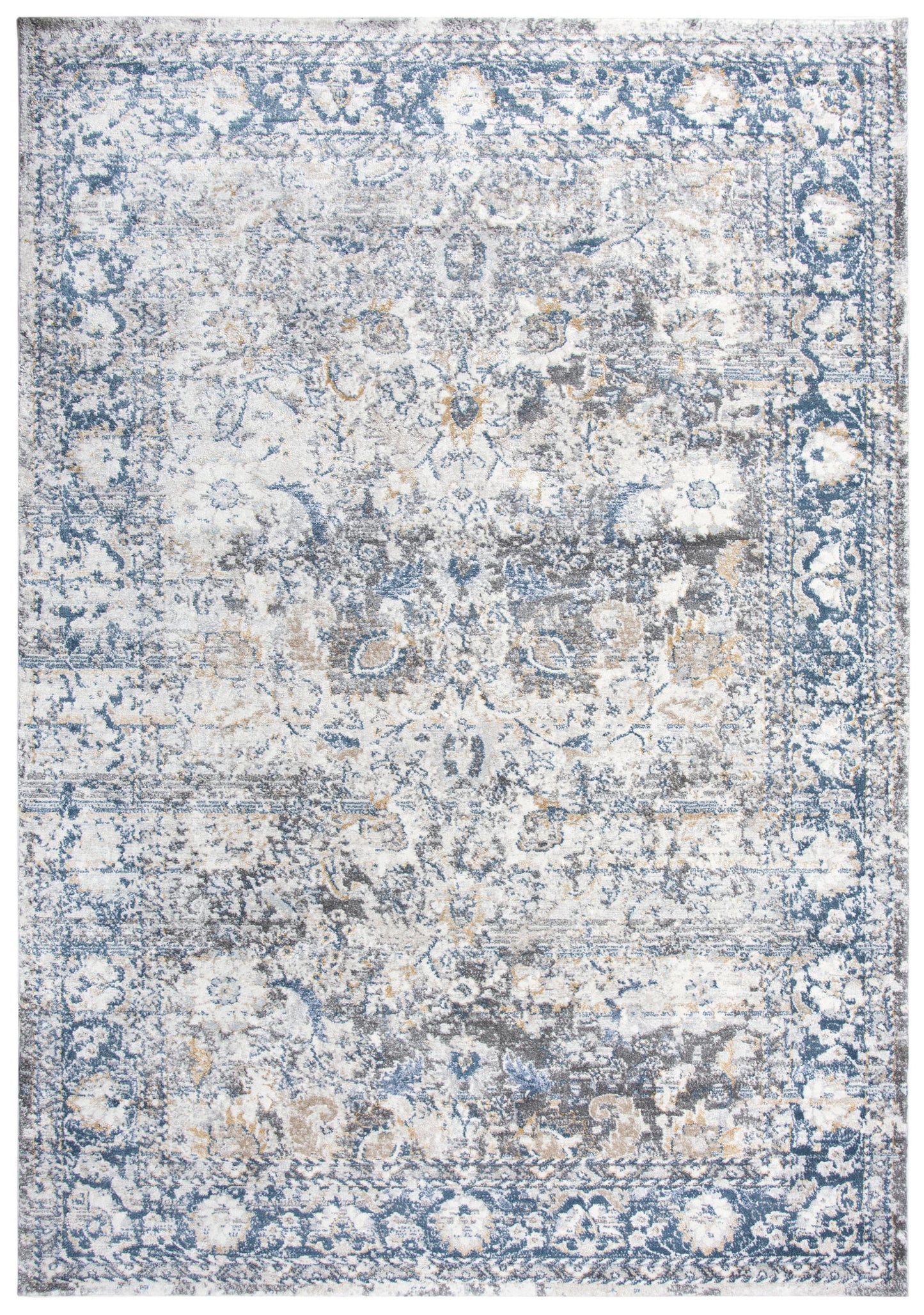 Bristol BRS105 Beige/Blue Machine-Made Rug - Rizzy