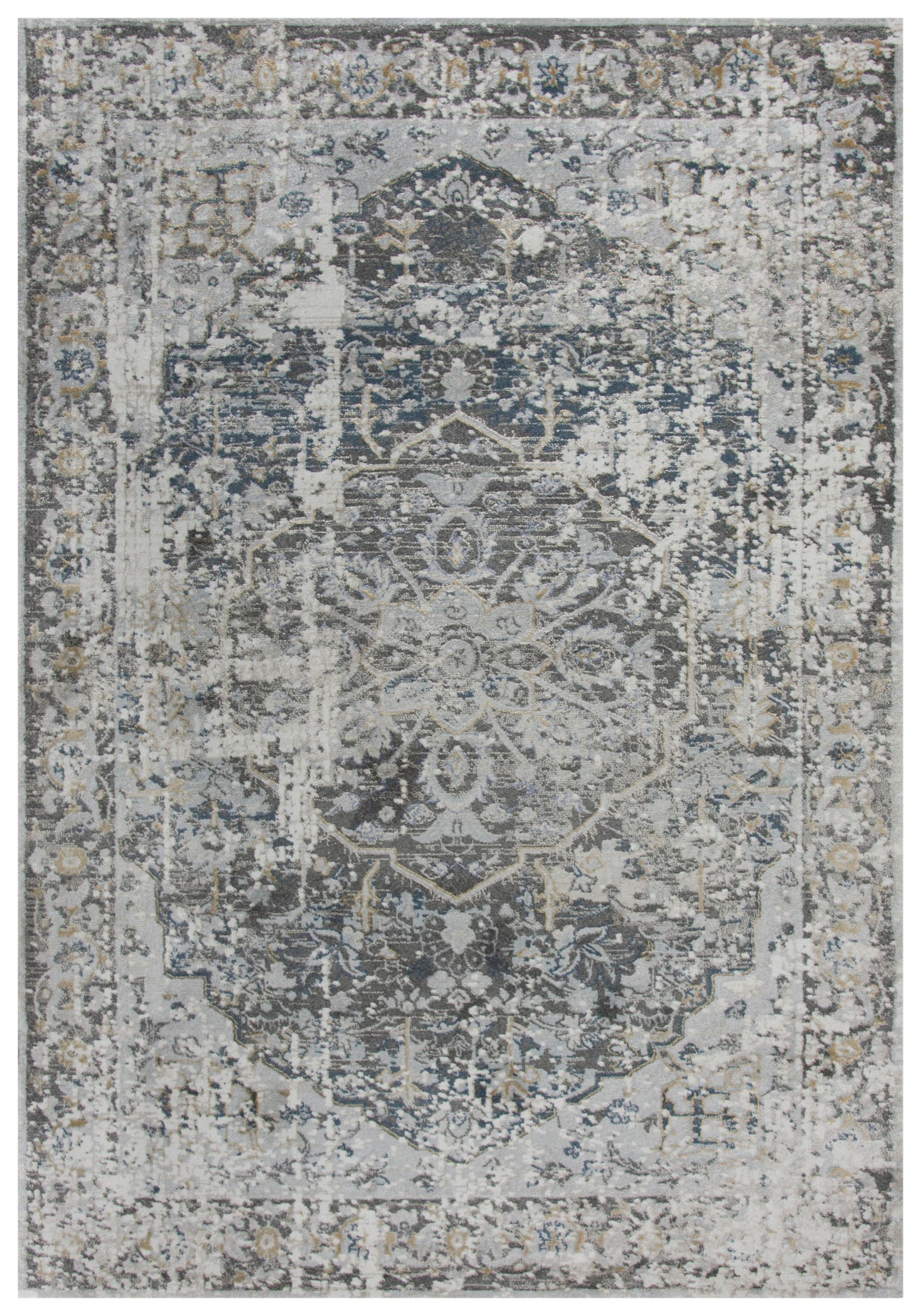 Bristol BRS106 Beige/Blue Machine-Made Rug - Rizzy
