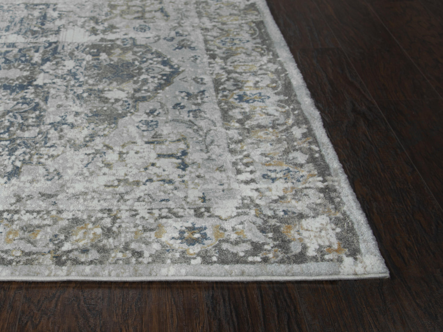 Bristol BRS106 Beige/Blue Machine-Made Rug - Rizzy