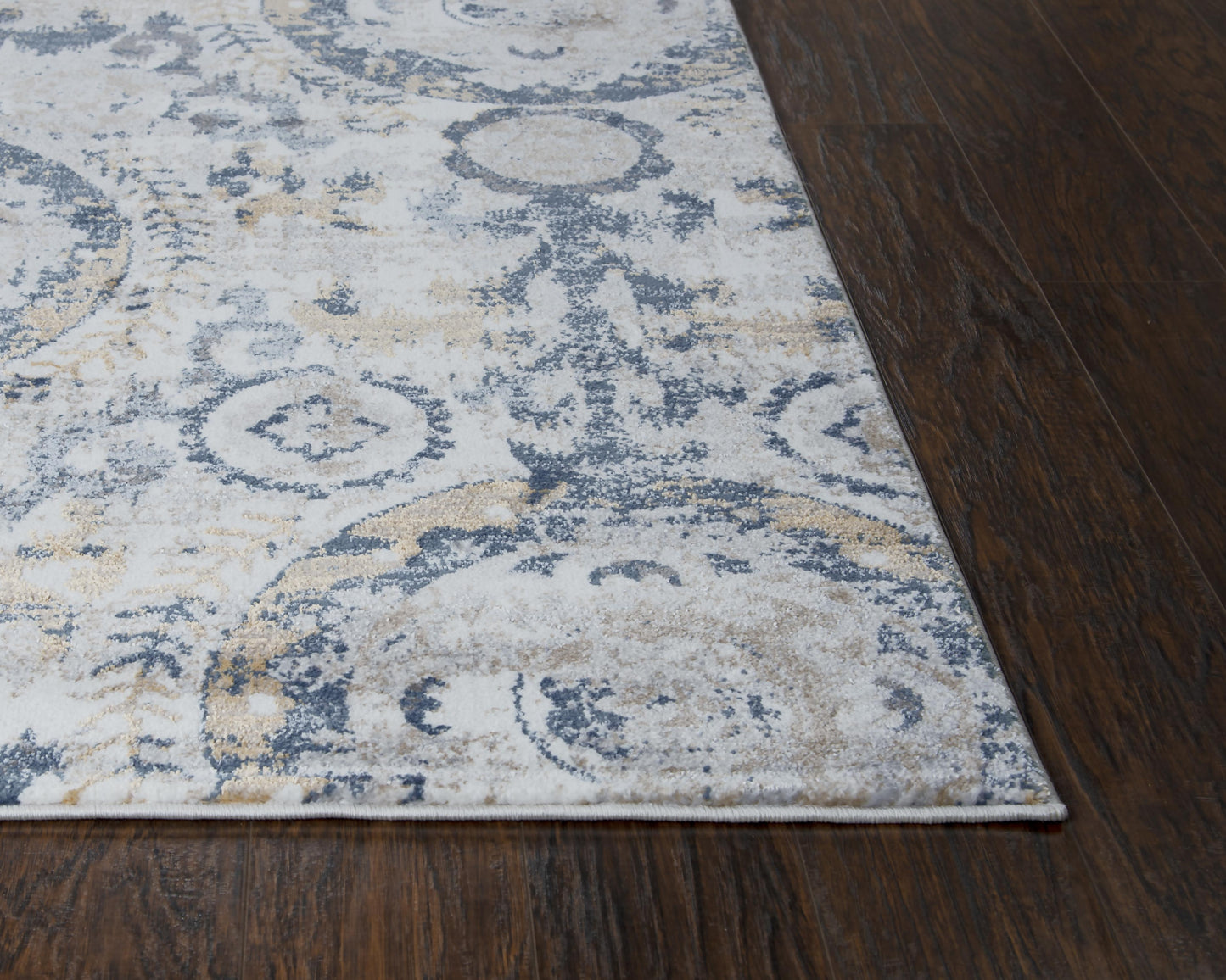 Bristol BRS107 Beige/Blue Machine-Made Rug - Rizzy