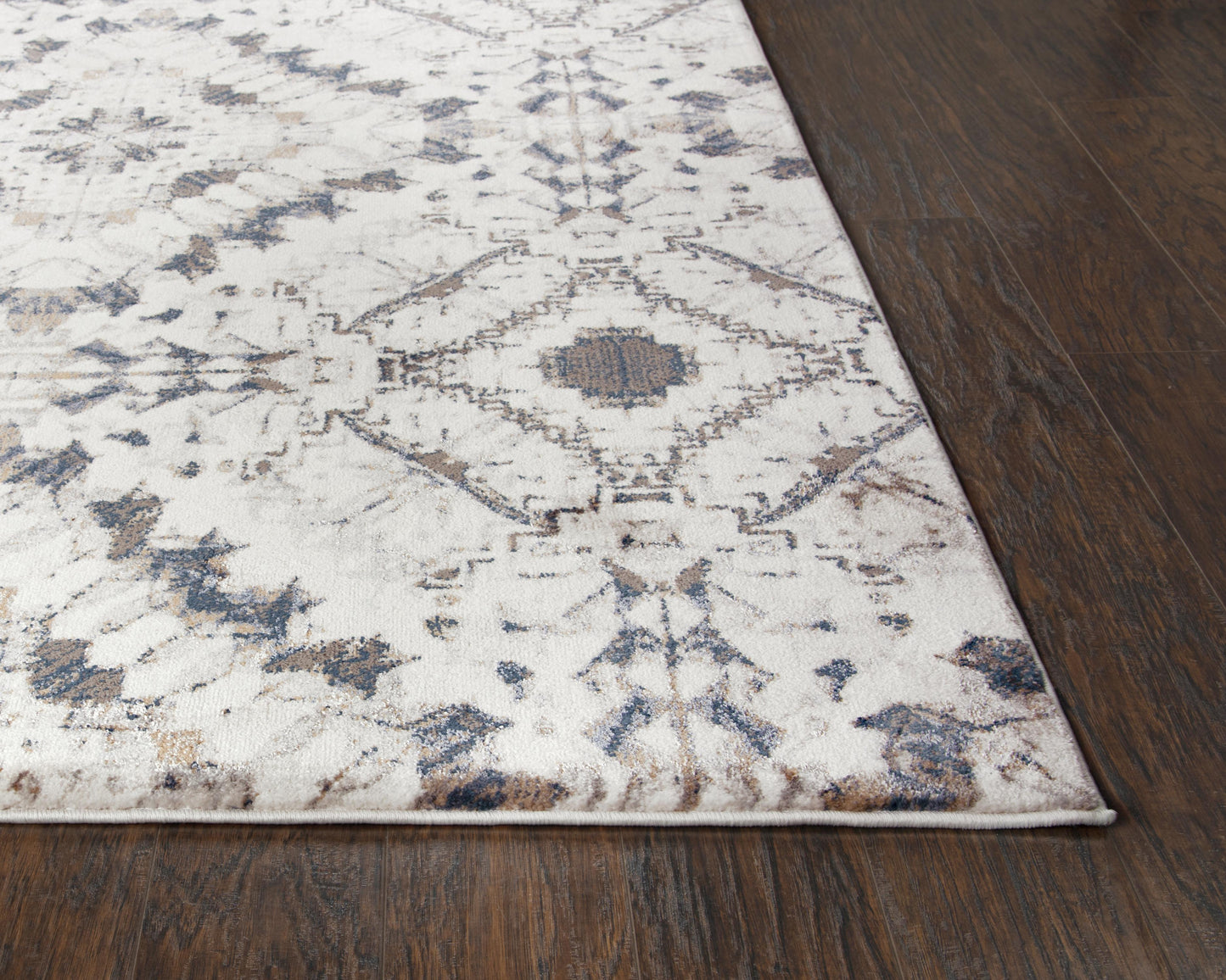 Bristol BRS108 Beige/Blue Machine-Made Rug - Rizzy