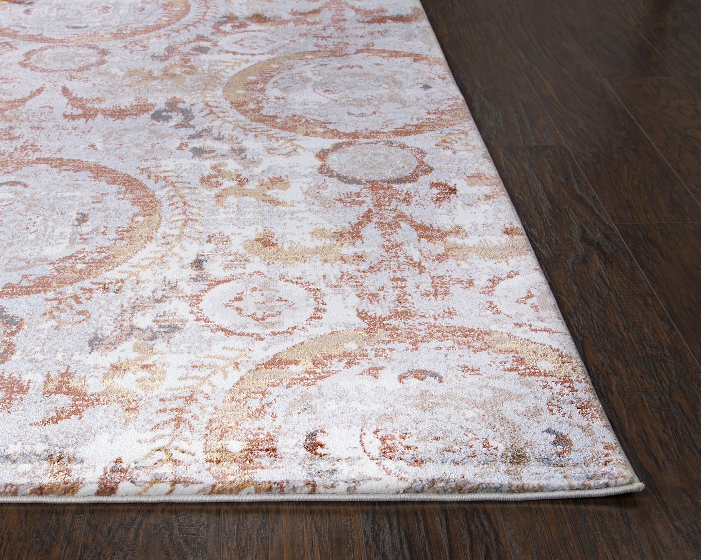 Bristol BRS109 Beige/Copper Machine-Made Rug - Rizzy