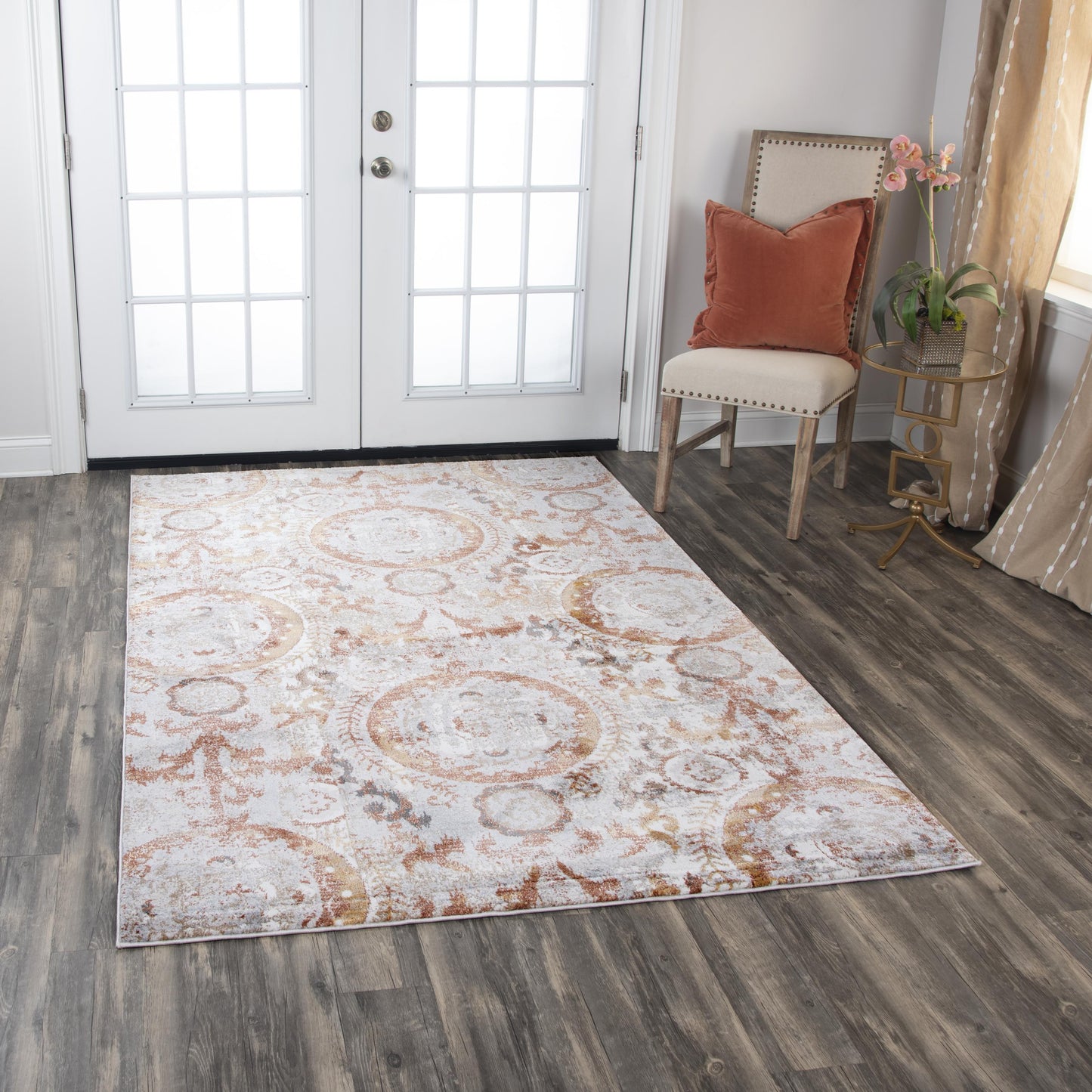 Bristol BRS109 Beige/Copper Machine-Made Rug - Rizzy