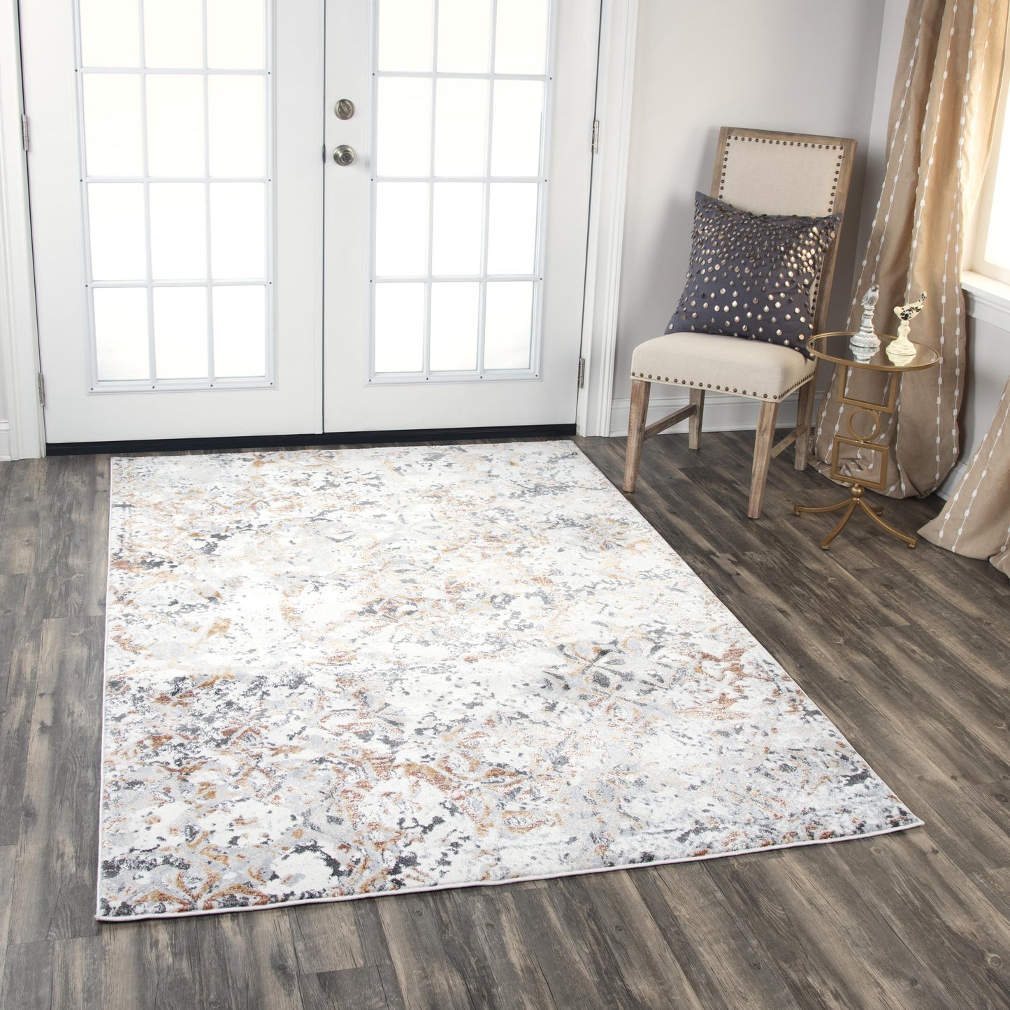 Bristol BRS111 Beige/Copper Machine-Made Rug - Rizzy
