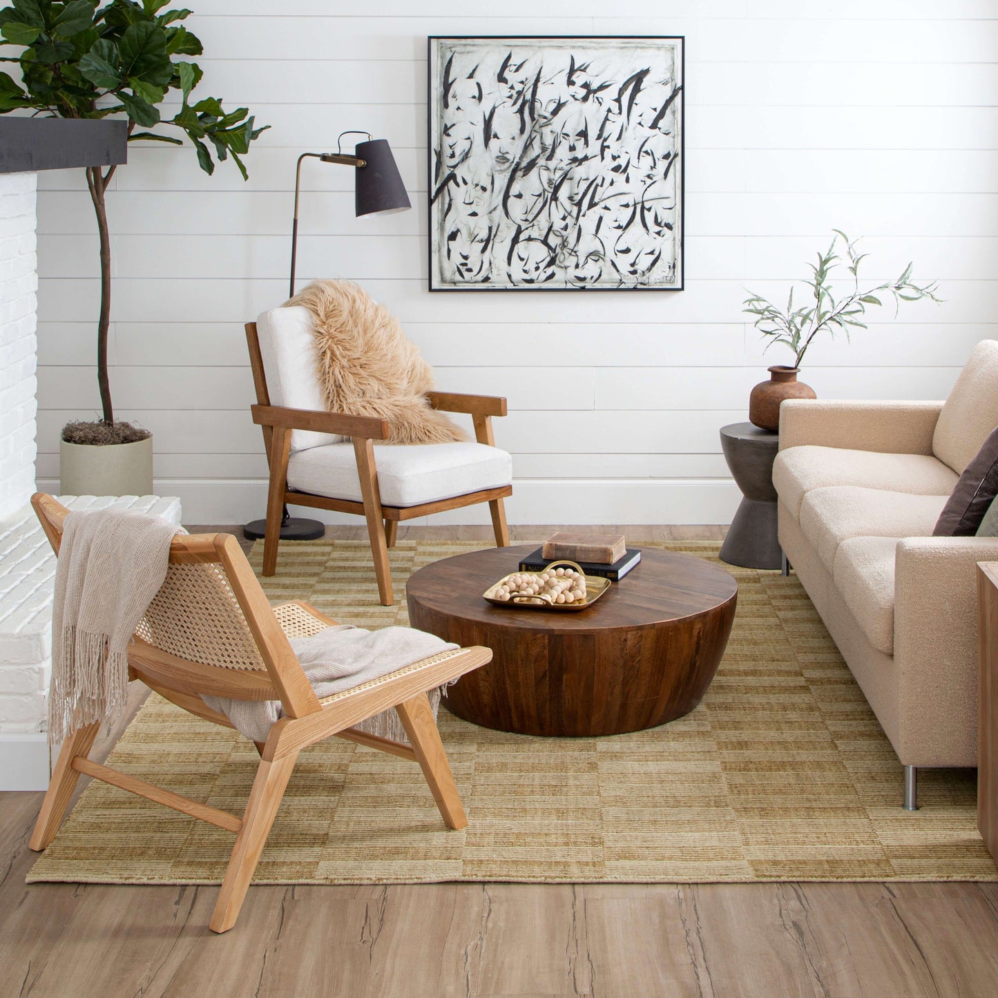 Broken Stripe Flint Area Rug - Karastan