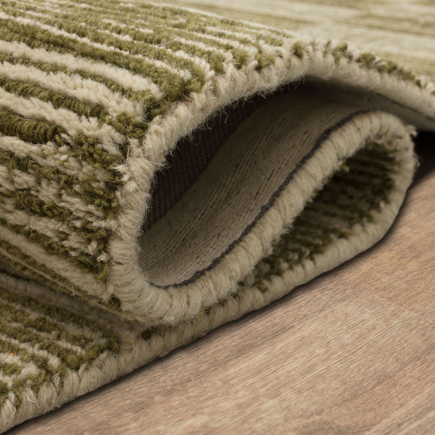 Broken Stripe Moss Area Rug - Karastan