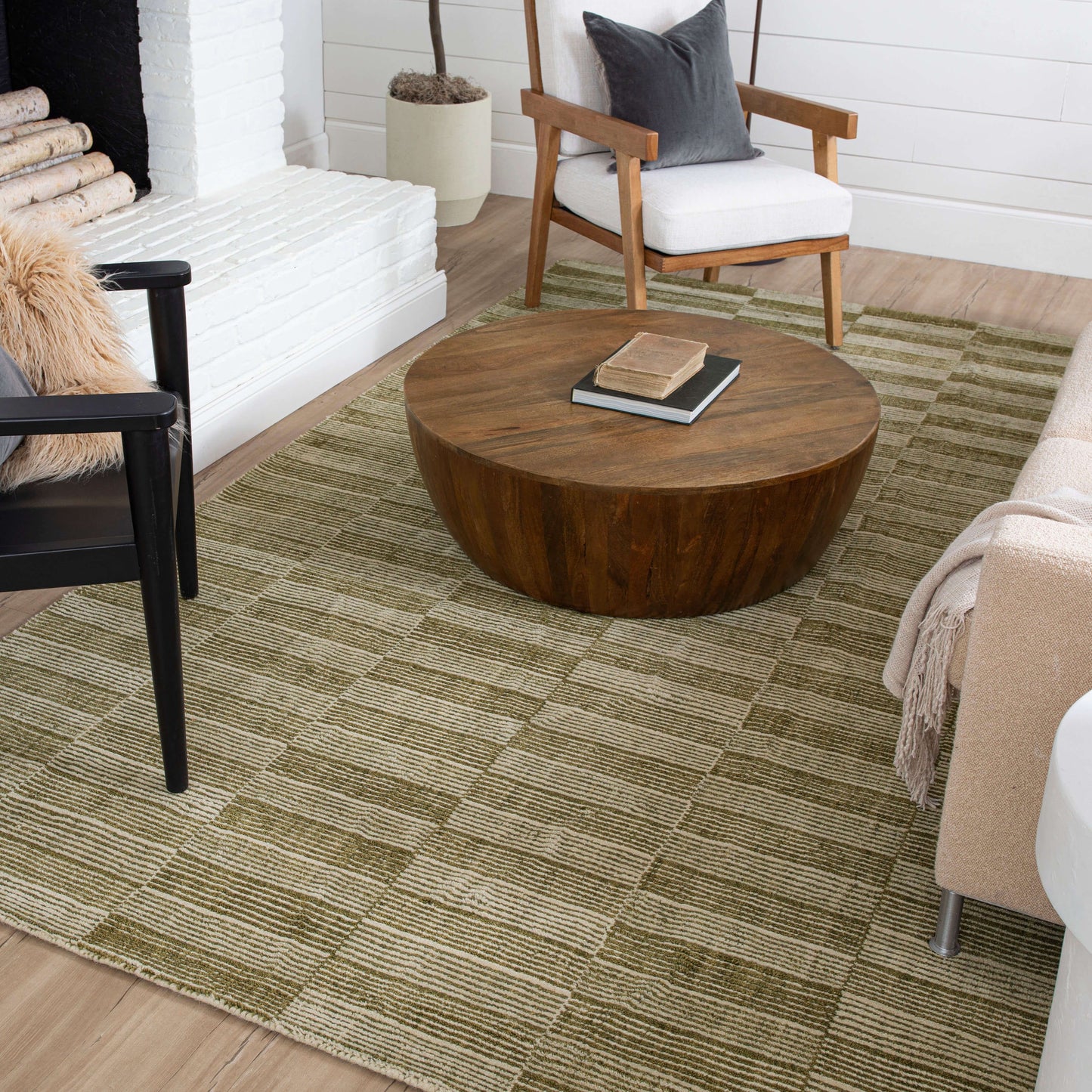 Broken Stripe Moss Area Rug - Karastan