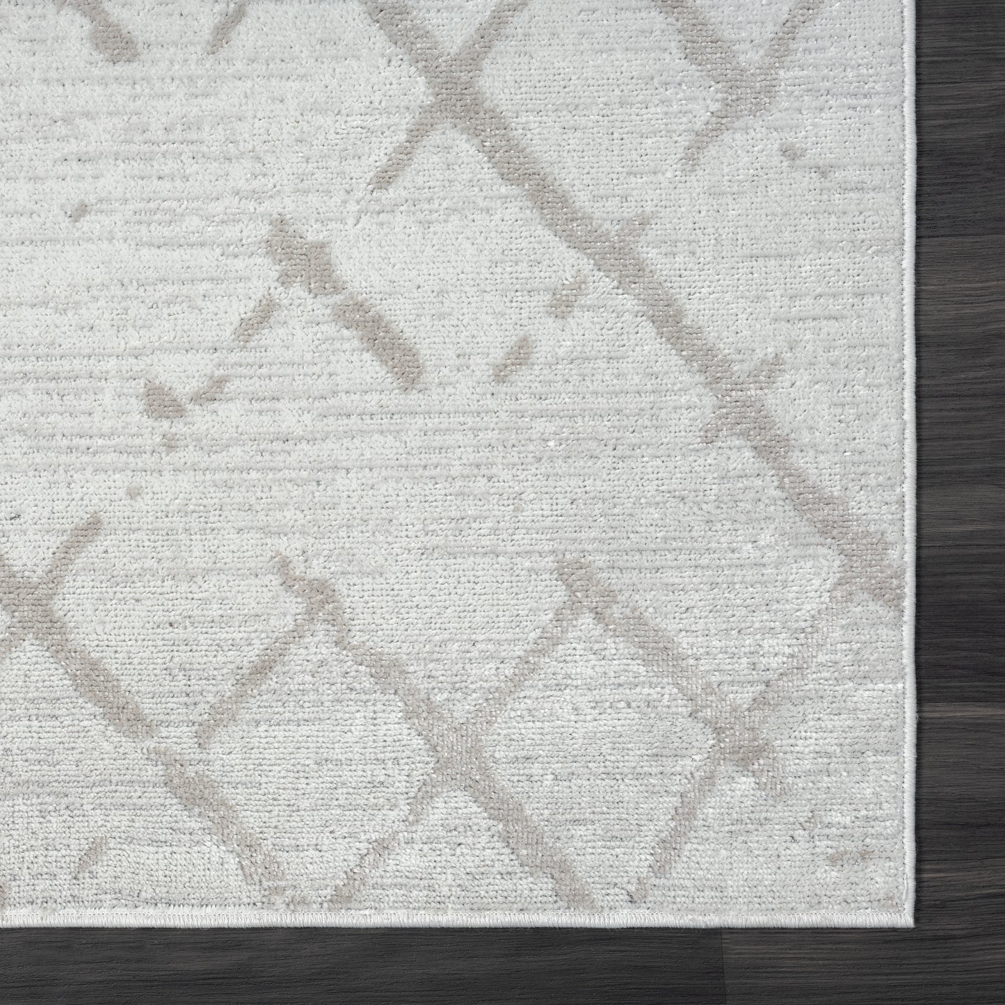 Calgary-82275 Contemporary Power-Loomed Cream/Gray Jute Indoor Area Rug - LR Home