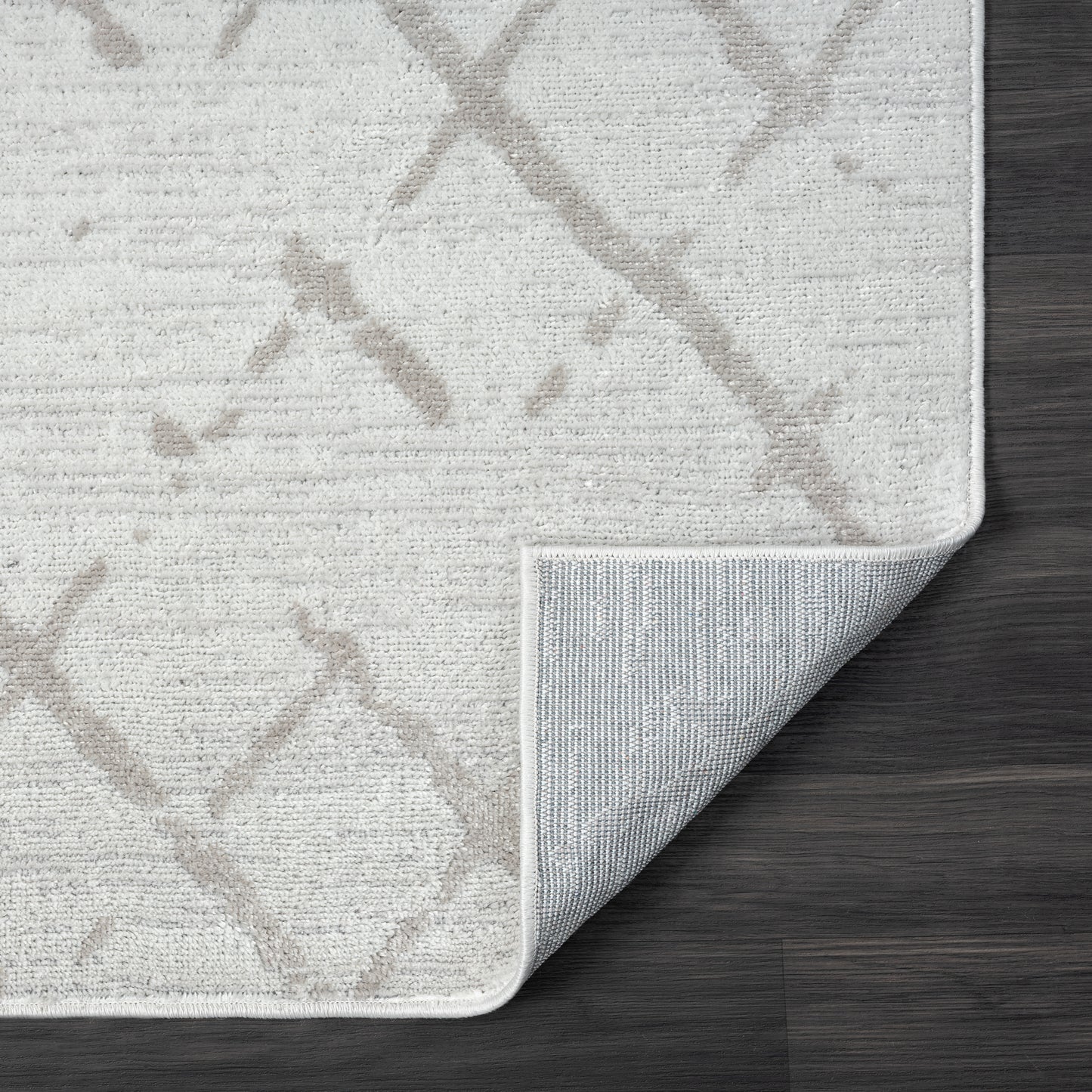 Calgary-82275 Contemporary Power-Loomed Cream/Gray Jute Indoor Area Rug - LR Home