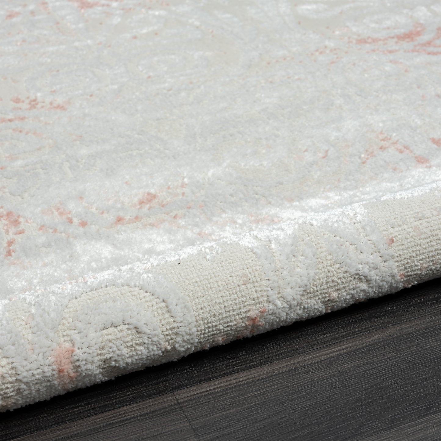 Calgary-82276 Transitional Power-Loomed Coral Pink Jute Indoor Area Rug - LR Home