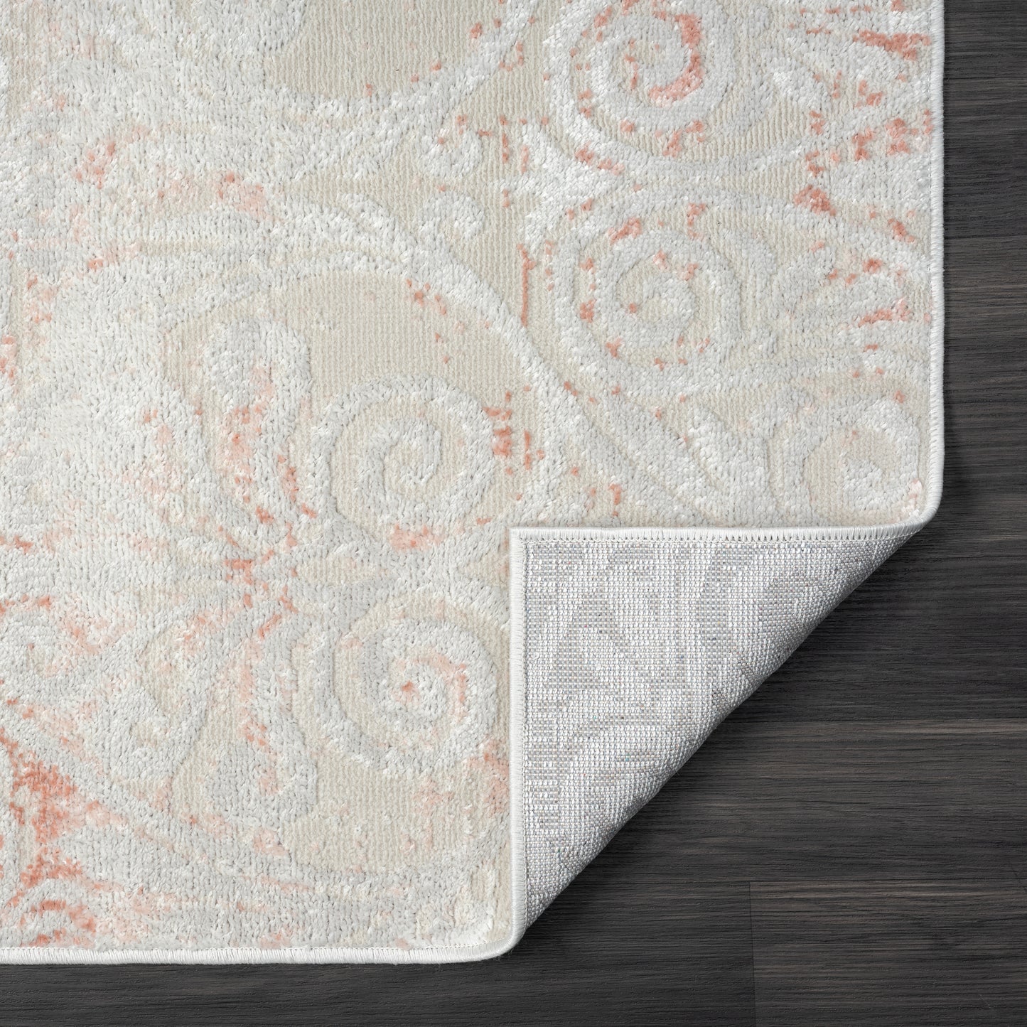 CALGR-82276 Transitional/Casual Machine Made Coral Pink Synthetic Indoor Area Rugs - LR Home