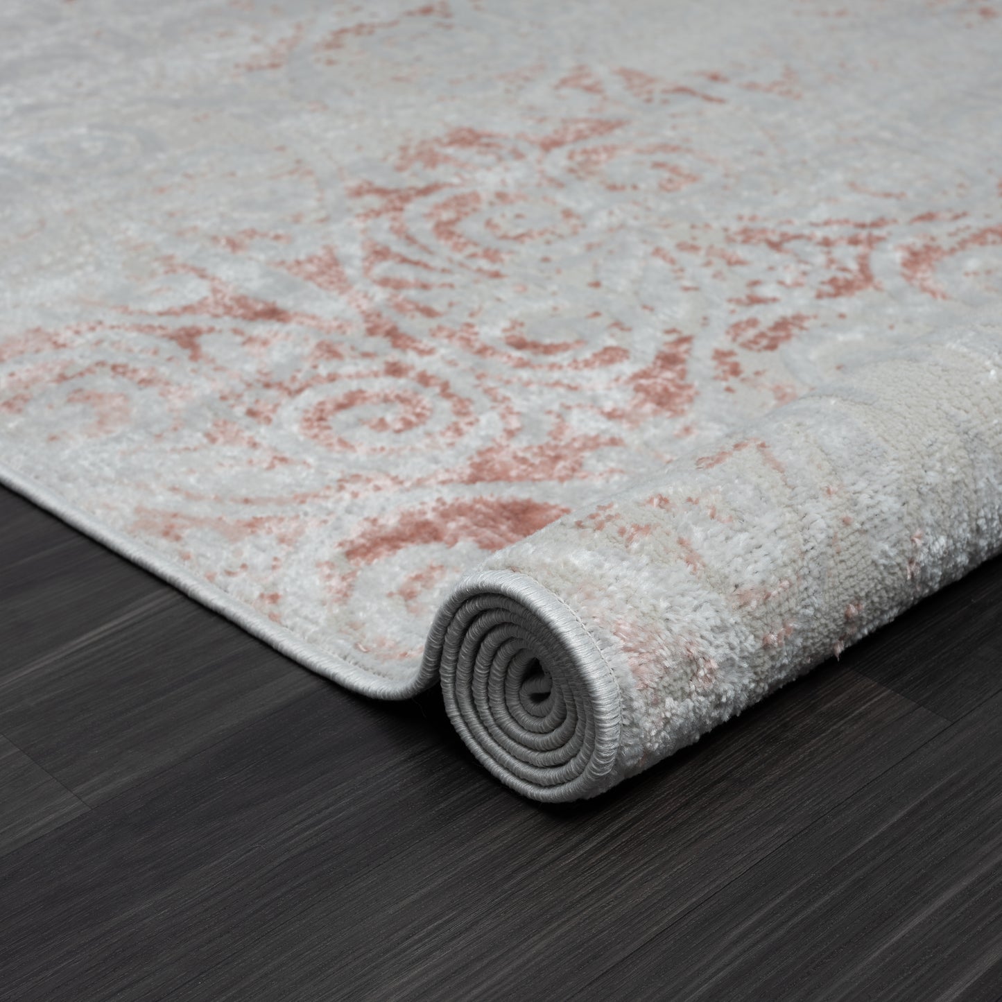 CALGR-82276 Transitional/Casual Machine Made Coral Pink Synthetic Indoor Area Rugs - LR Home