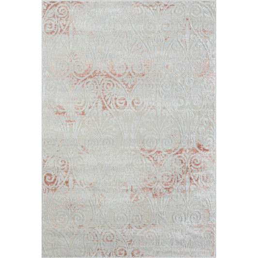 Calgary Coral Pink Floral/Botanical Transitional/Casual Area Rug - Silo view