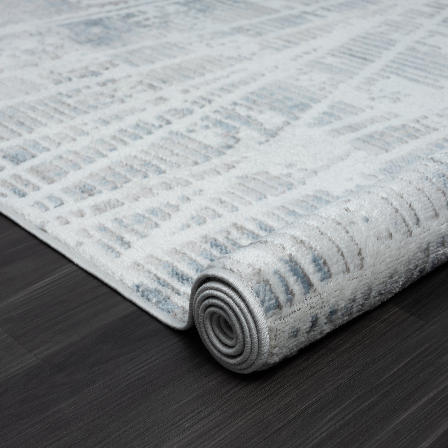 Calgary-82277 Contemporary Power-Loomed Blue/Cream Jute Indoor Area Rug - LR Home