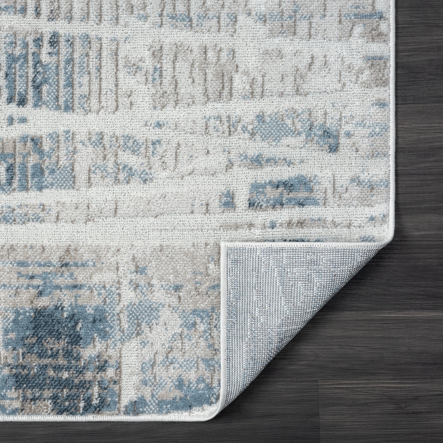 CALGR-82277 Modern/Contemporary Machine Made Blue/Cream Synthetic Indoor Area Rugs - LR Home