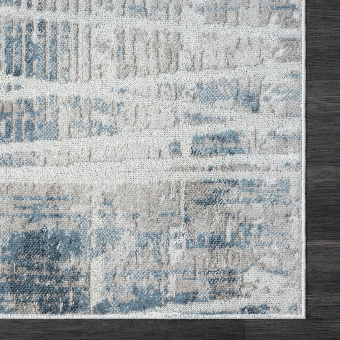 CALGR-82277 Modern/Contemporary Machine Made Blue/Cream Synthetic Indoor Area Rugs - LR Home