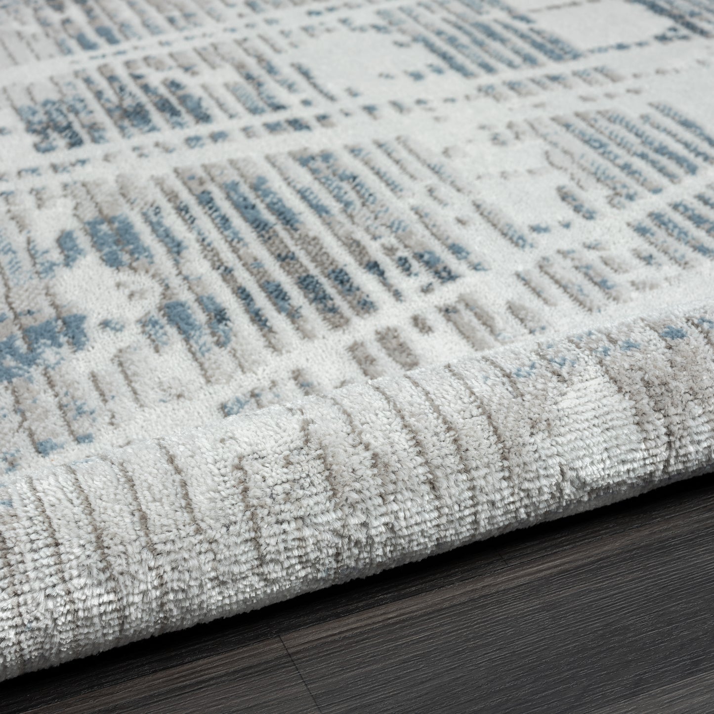 CALGR-82277 Modern/Contemporary Machine Made Blue/Cream Synthetic Indoor Area Rugs - LR Home