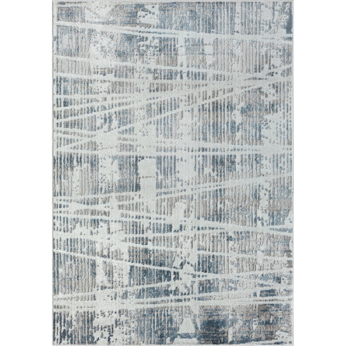 CALGR-82277 Modern/Contemporary Machine Made Blue/Cream Synthetic Indoor Area Rugs - LR Home