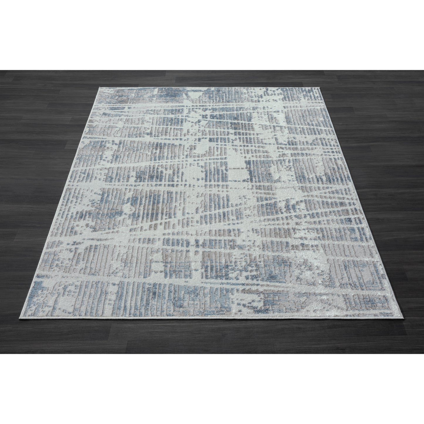 CALGR-82277 Modern/Contemporary Machine Made Blue/Cream Synthetic Indoor Area Rugs - LR Home