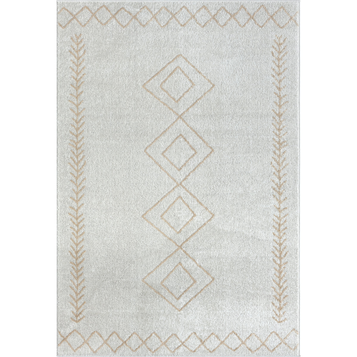 Evette Rios Calgary Transitional Diamond Indoor Area Rug, Cream - Silo view