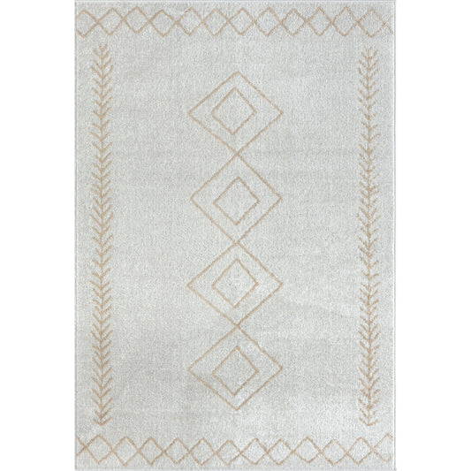 Evette Rios Calgary Transitional Diamond Indoor Area Rug, Cream - Silo view