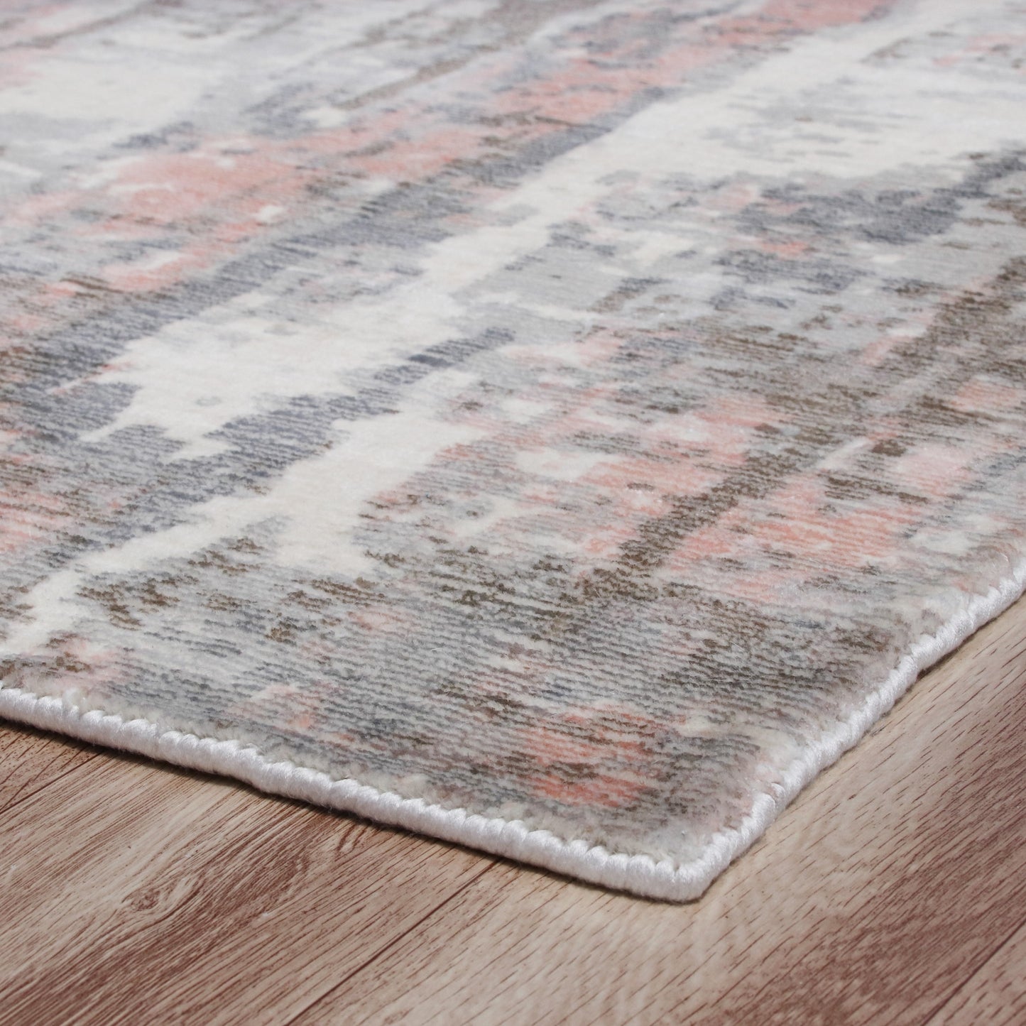 Calypso-81691 Contemporary Hand-Woven Gray/Pink Latex Indoor Area Rug - LR Home