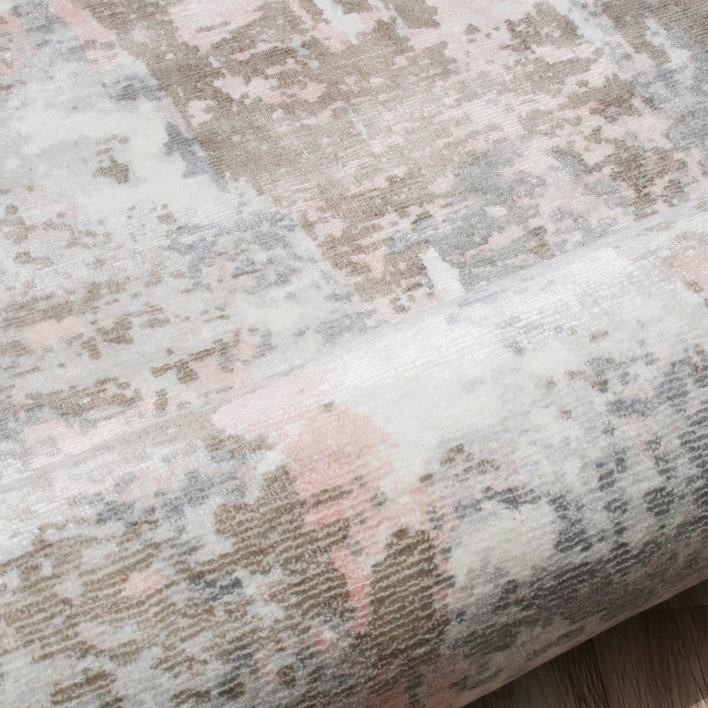 Calypso-81691 Contemporary Hand-Woven Gray/Pink Latex Indoor Area Rug - LR Home