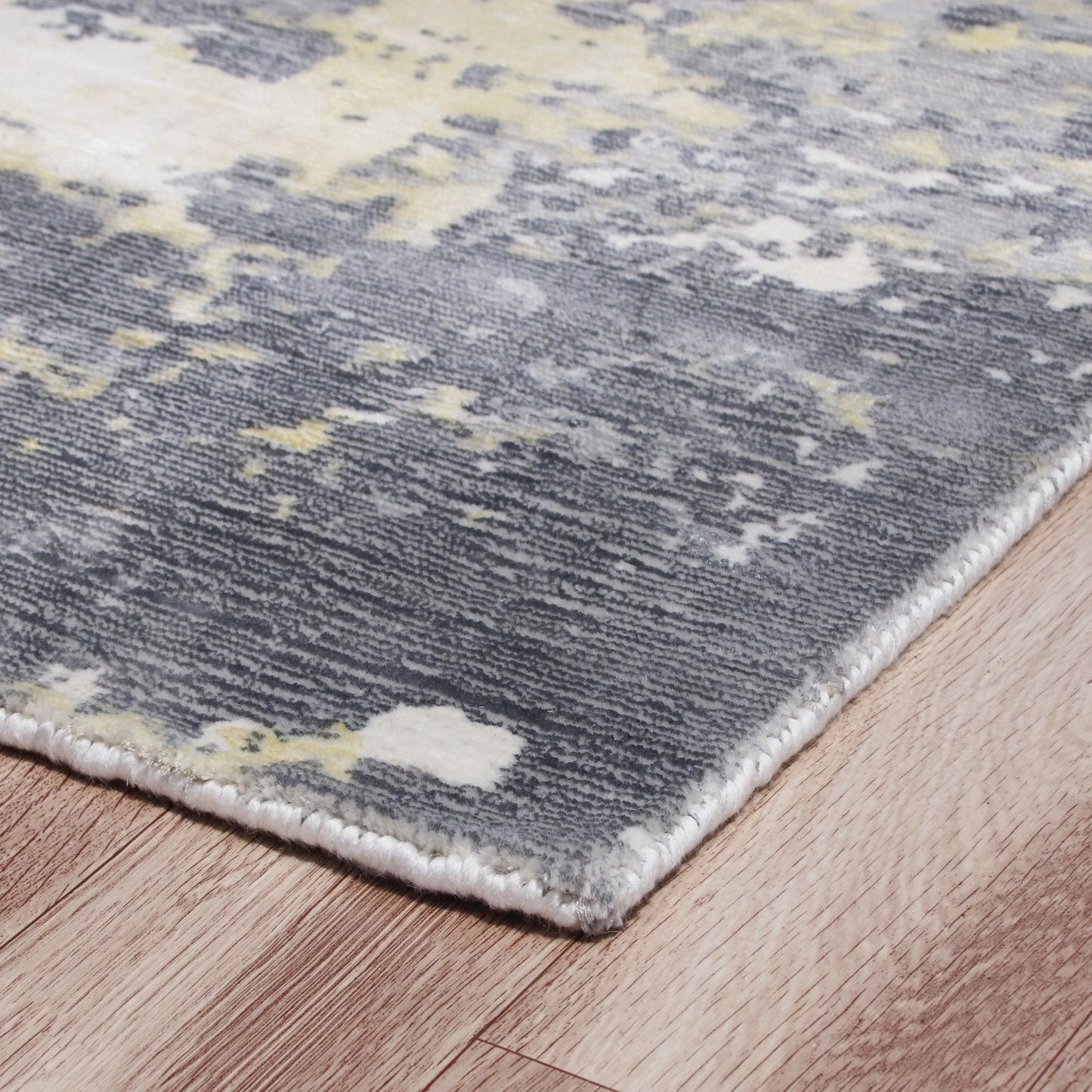 Calypso-81692 Contemporary Hand-Woven Gray/Yellow Latex Indoor Area Rug - LR Home