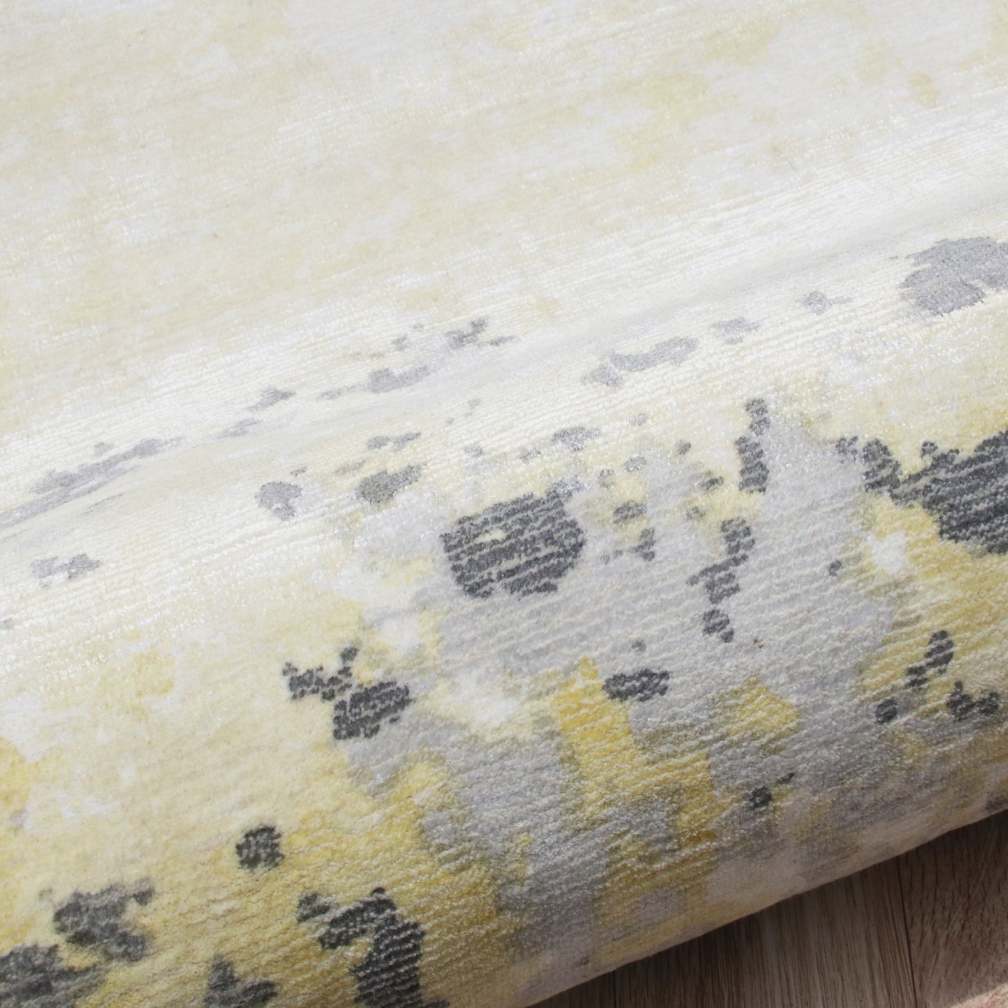 Calypso-81692 Contemporary Hand-Woven Gray/Yellow Latex Indoor Area Rug - LR Home