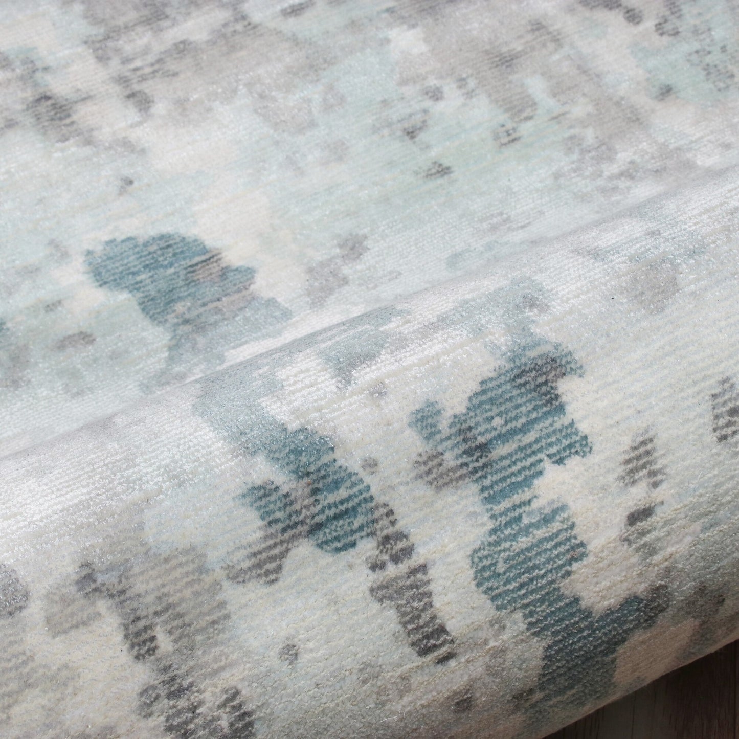 Calypso-81695 Contemporary Hand-Woven Blue/Gray Latex Indoor Area Rug - LR Home