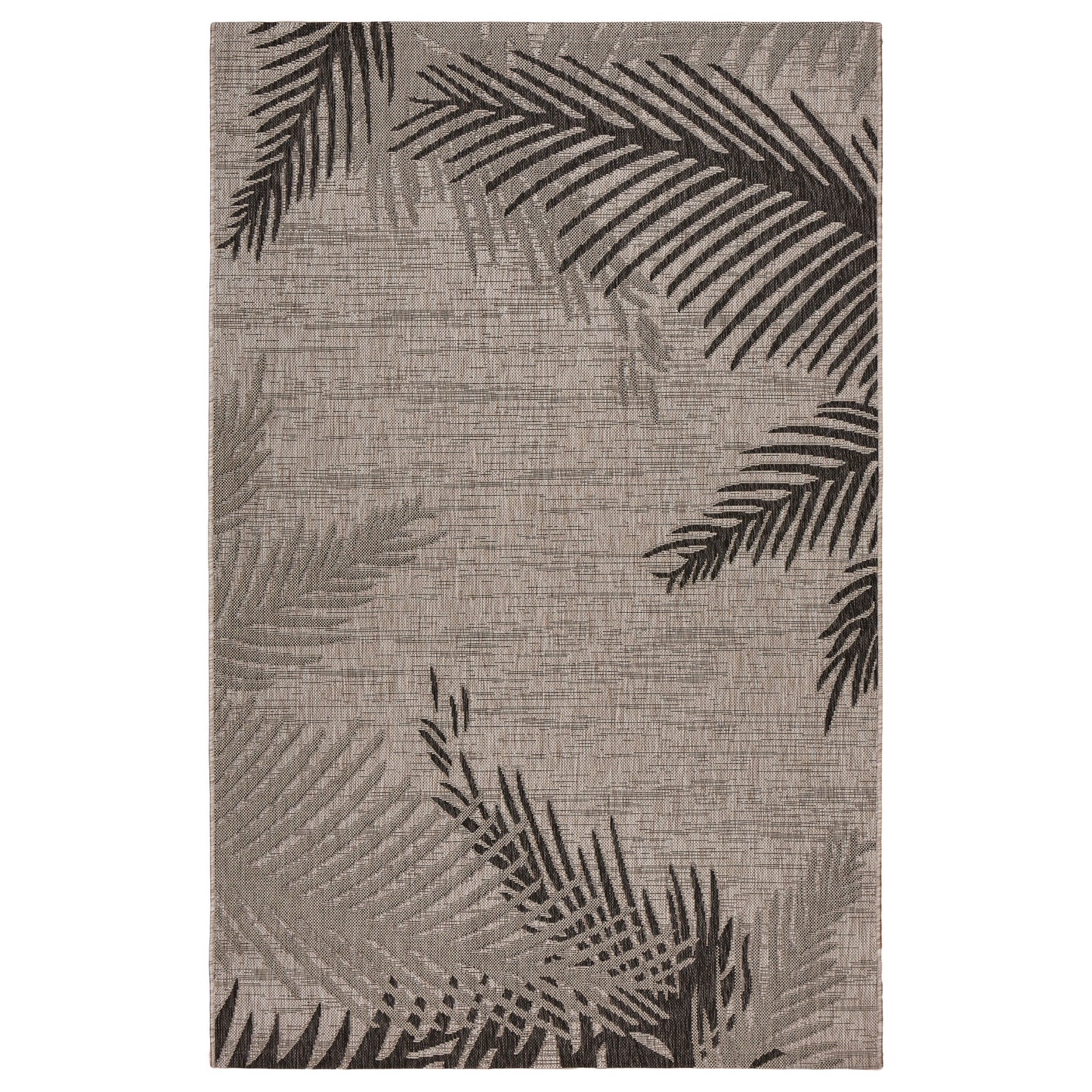 CAPTI-81016 Tropical Machine Made Black Polypropylene Indoor/Outdoor Area Rugs - LR Home
