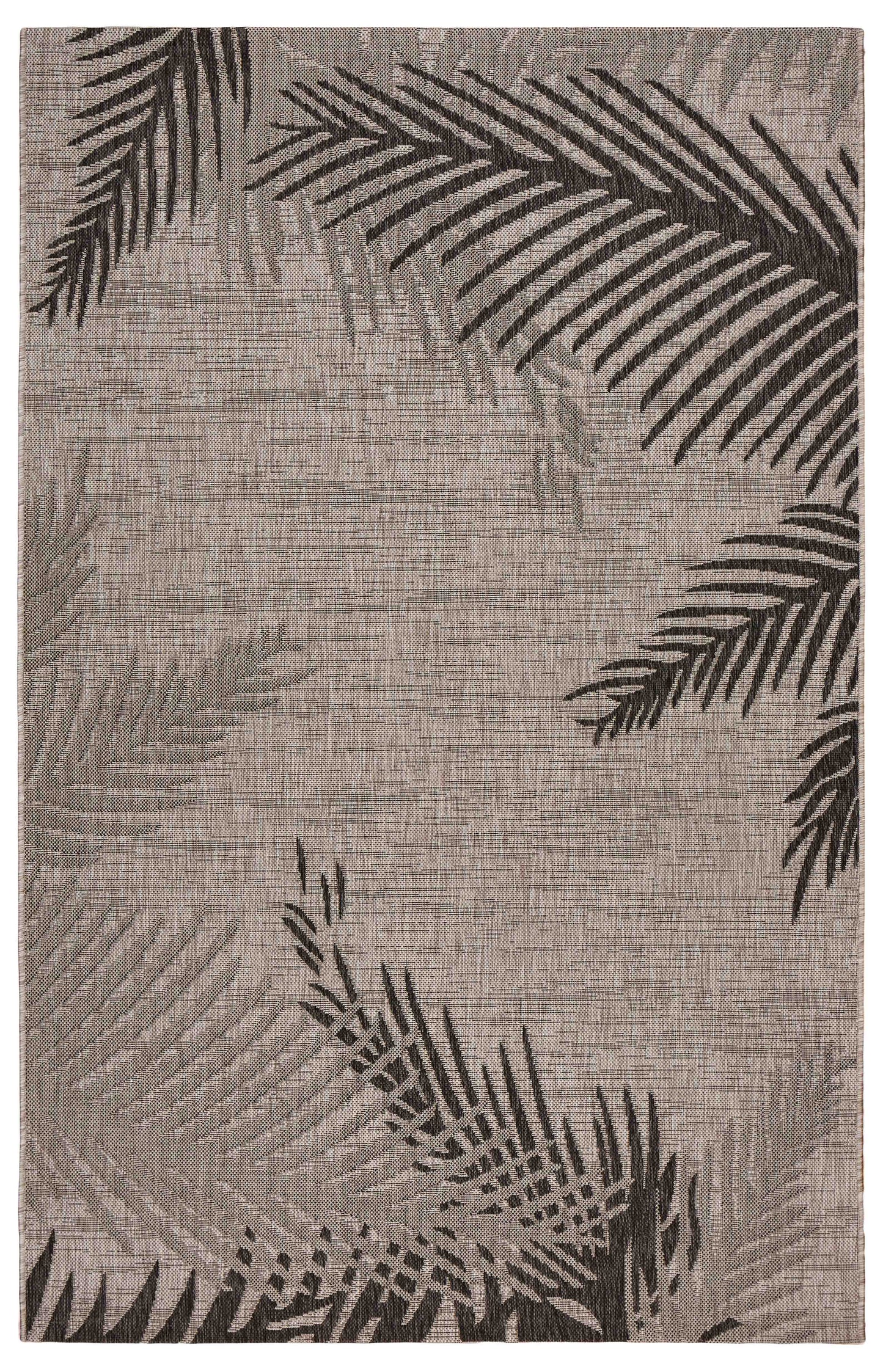CAPTI-81016 Tropical Machine Made Black Polypropylene Indoor/Outdoor Area Rugs - LR Home